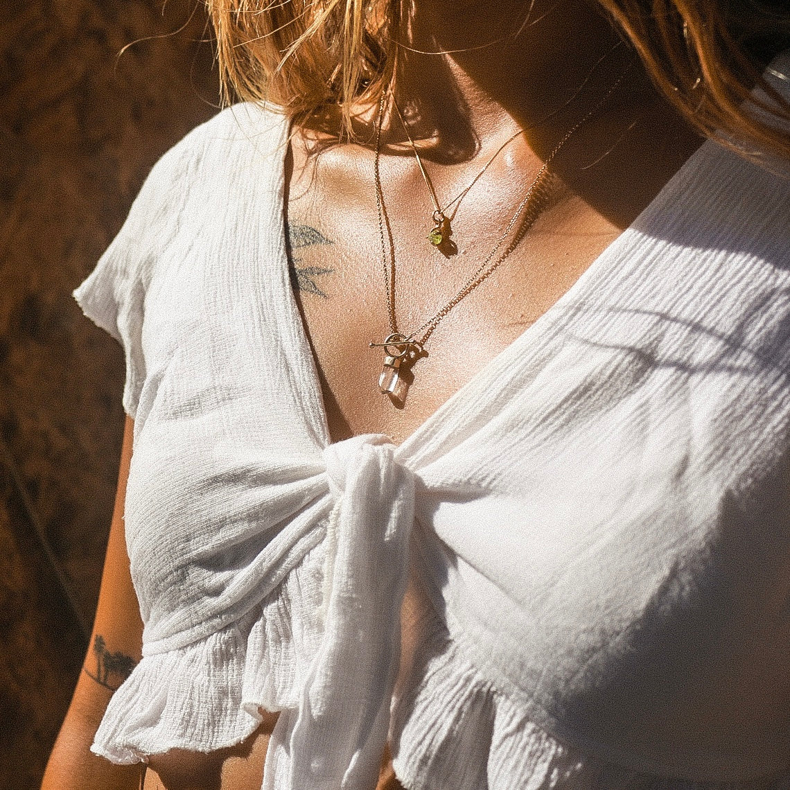 ORBIT NECKLACE - CRYSTAL QUARTZ (GOLD PLATED)