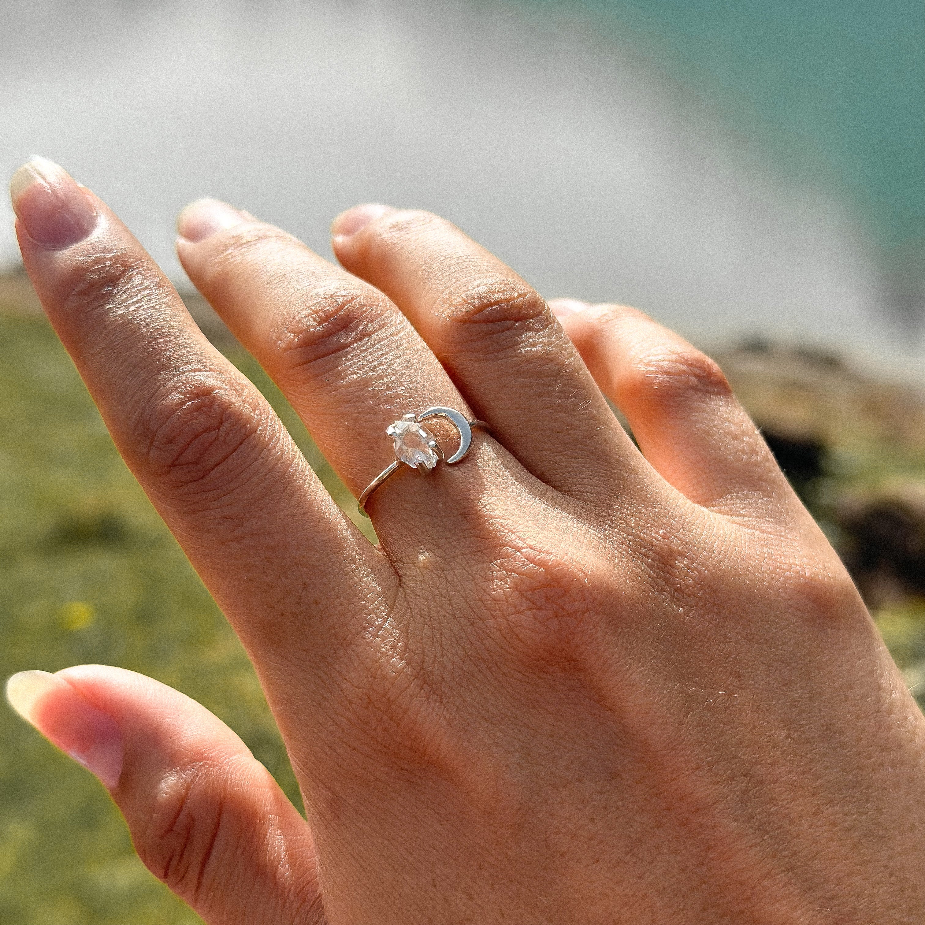 HALFMOON RING - HERKIMER (SILVER)