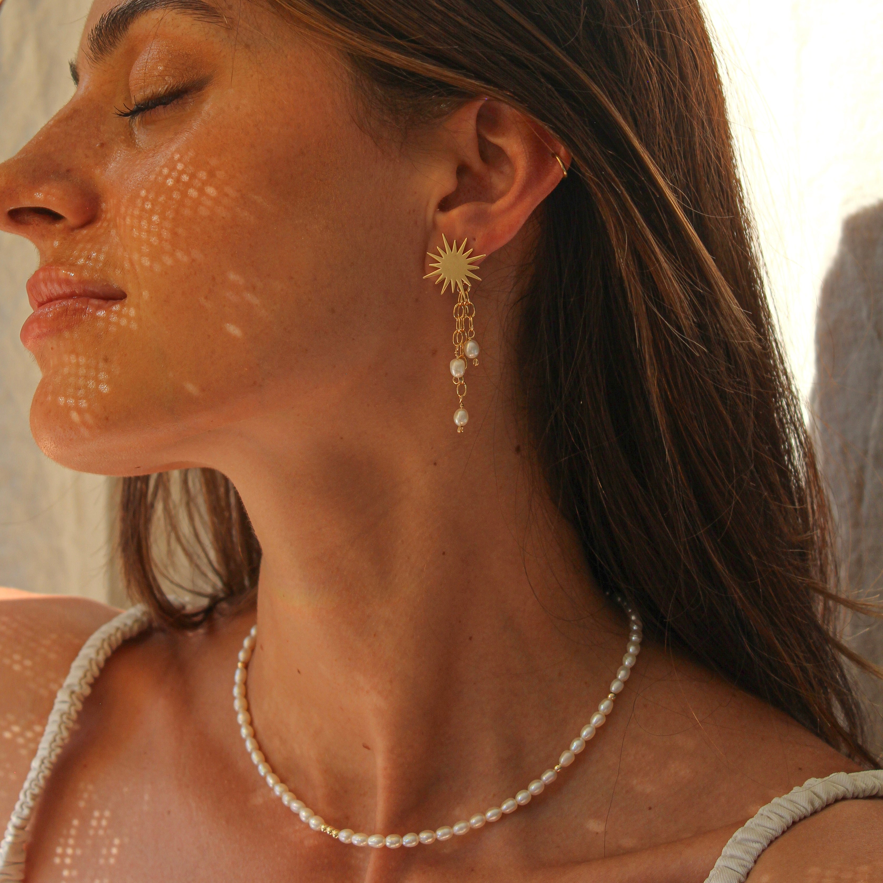 SOLEIL EARRINGS - FRESH WATER PEARLS (GOLD PLATED)