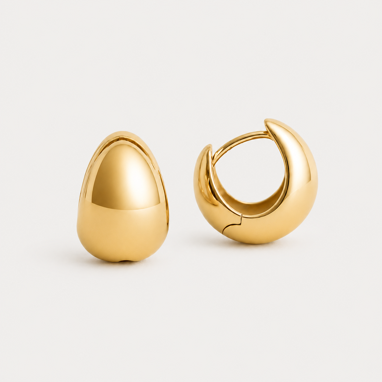 CHUNKY DROP HOOPS (GOLD PLATED)