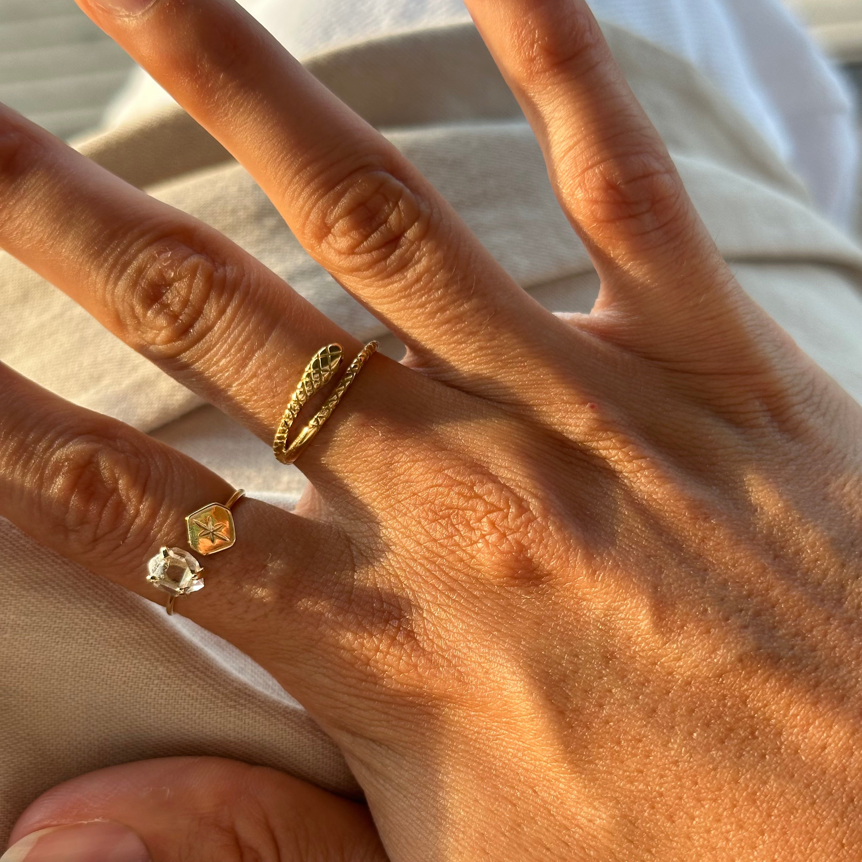 POLARIS RING - HERKIMER (SOLID GOLD 18kt)