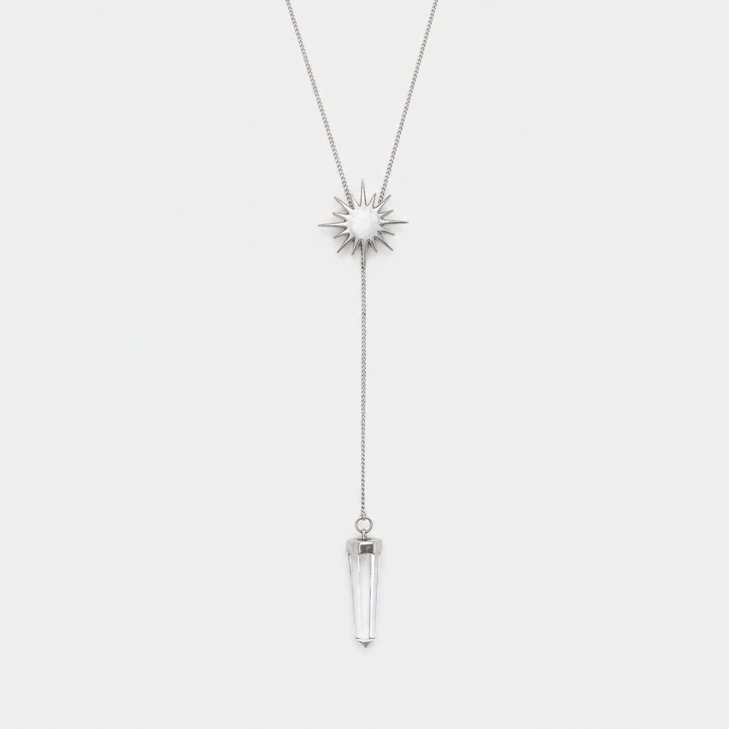 SOLEIL NECKLACE - CRYSTAL QUARTZ (SILVER)