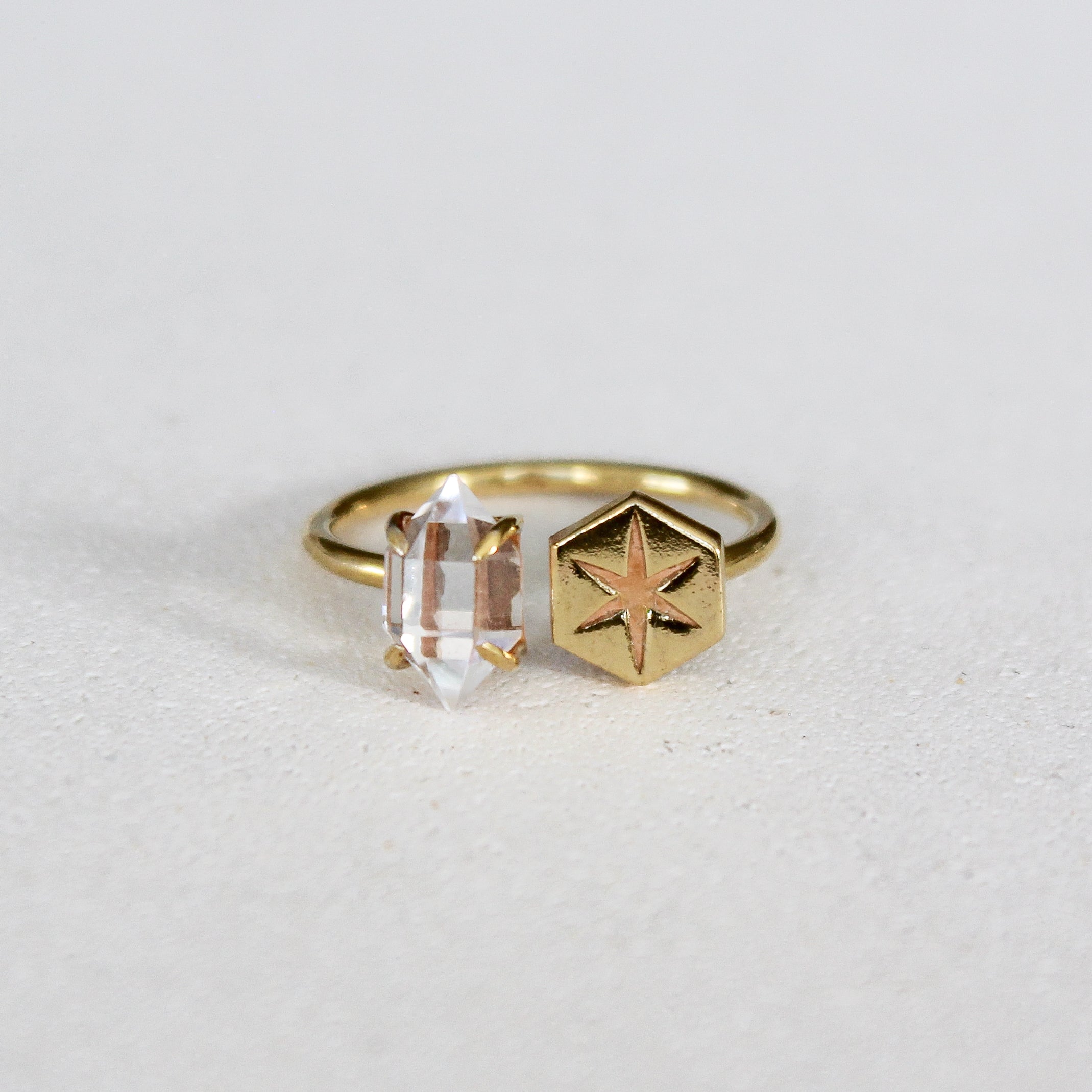 POLARIS RING - HERKIMER (GOLD-PLATED)