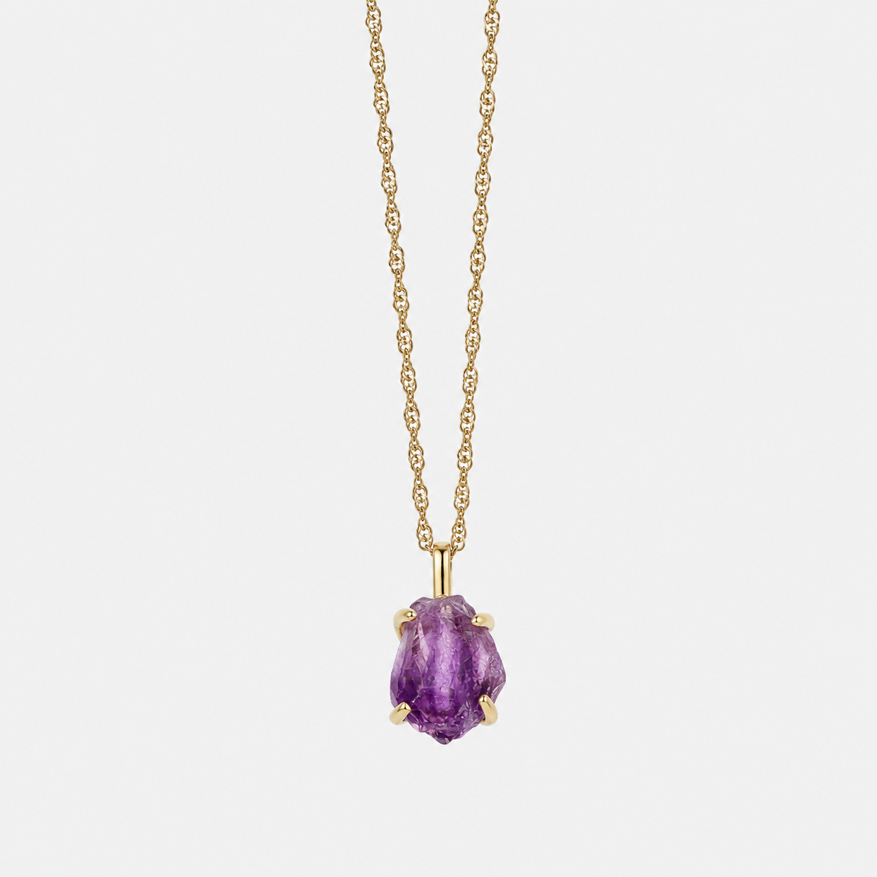 LITTLE CHARM NECKLACE - AMETHYST (GOLD PLATED)