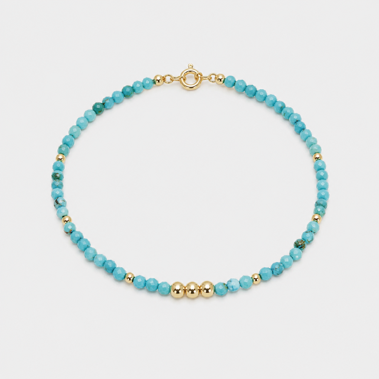MINI BEADS BRACELET - TURQUOISE (GOLD-FILLED)