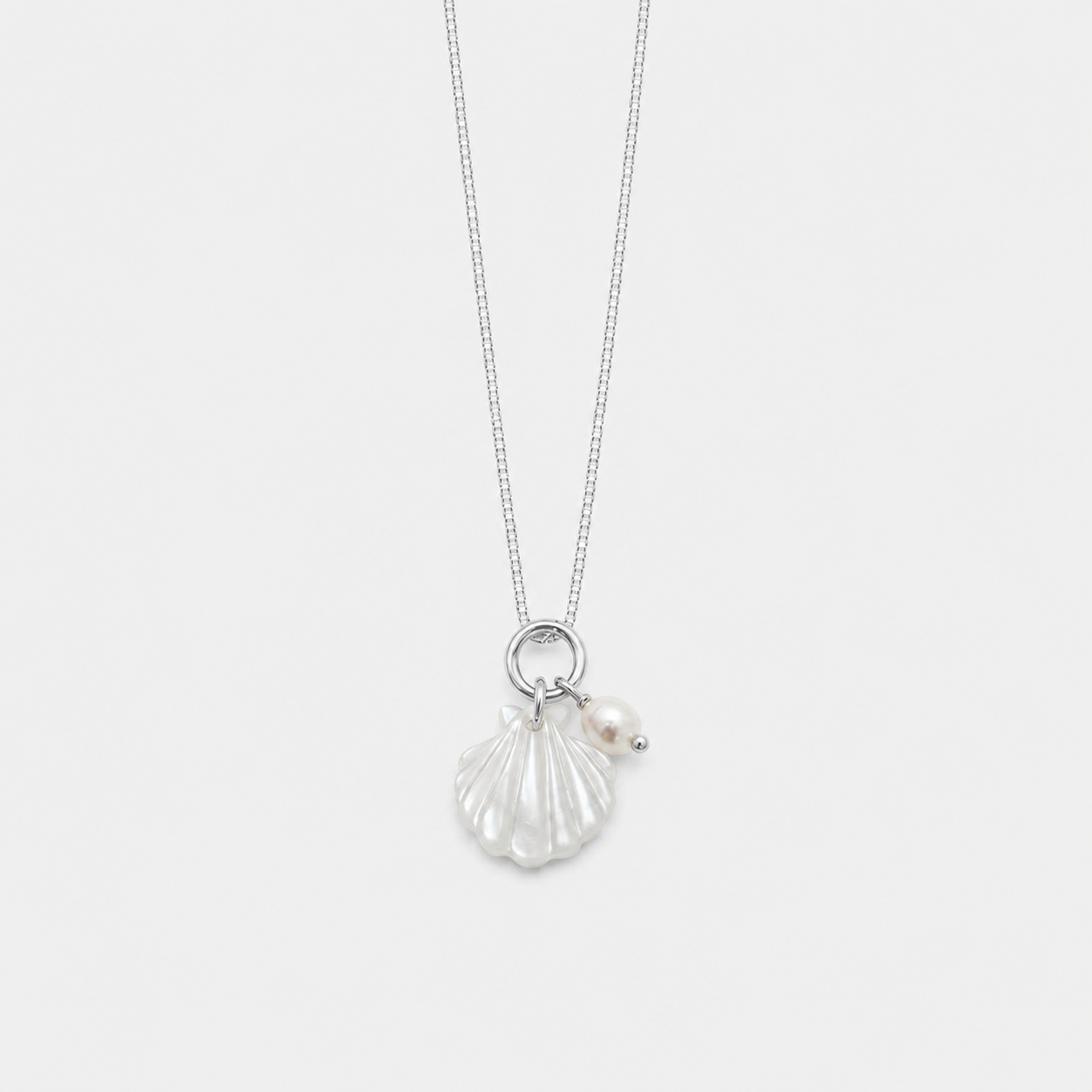 SIREN NECKLACE - MOTHER OF PEARL & PEARL (SILVER)