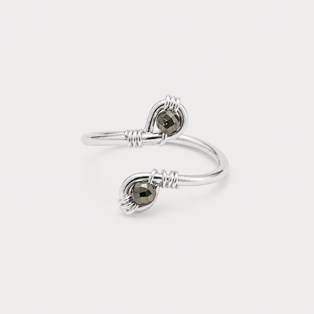 SPIRAL TOE RING - PYRITE (SILVER)