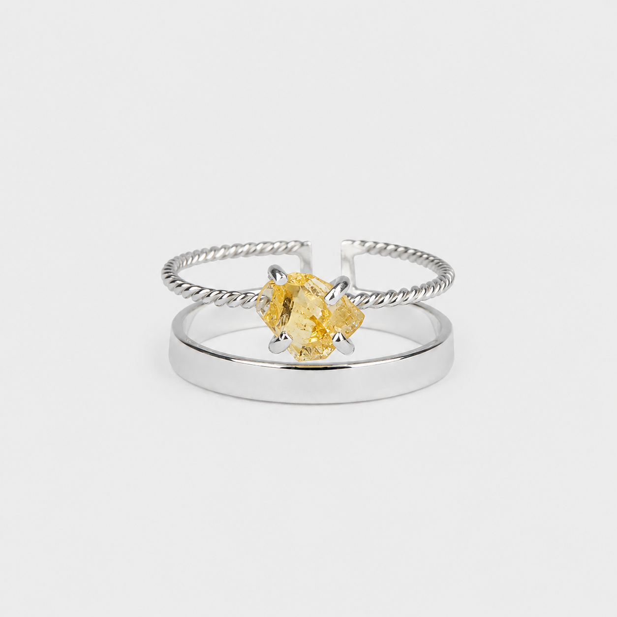 SATURNO RING - CITRINE (SILVER)