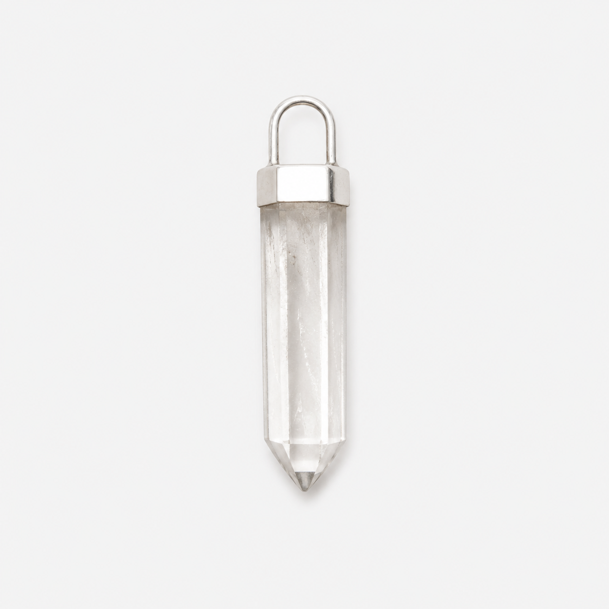 AMULET CHARM - CRYSTAL QUARTZ (SILVER)