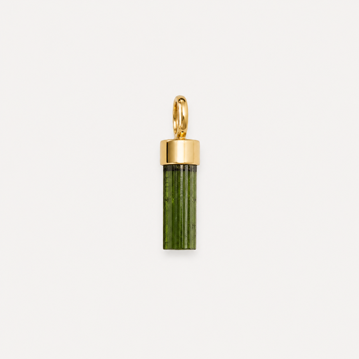 BABY PENDULUM CHARM - GREEN TOURMALINE (SOLID GOLD 18K)