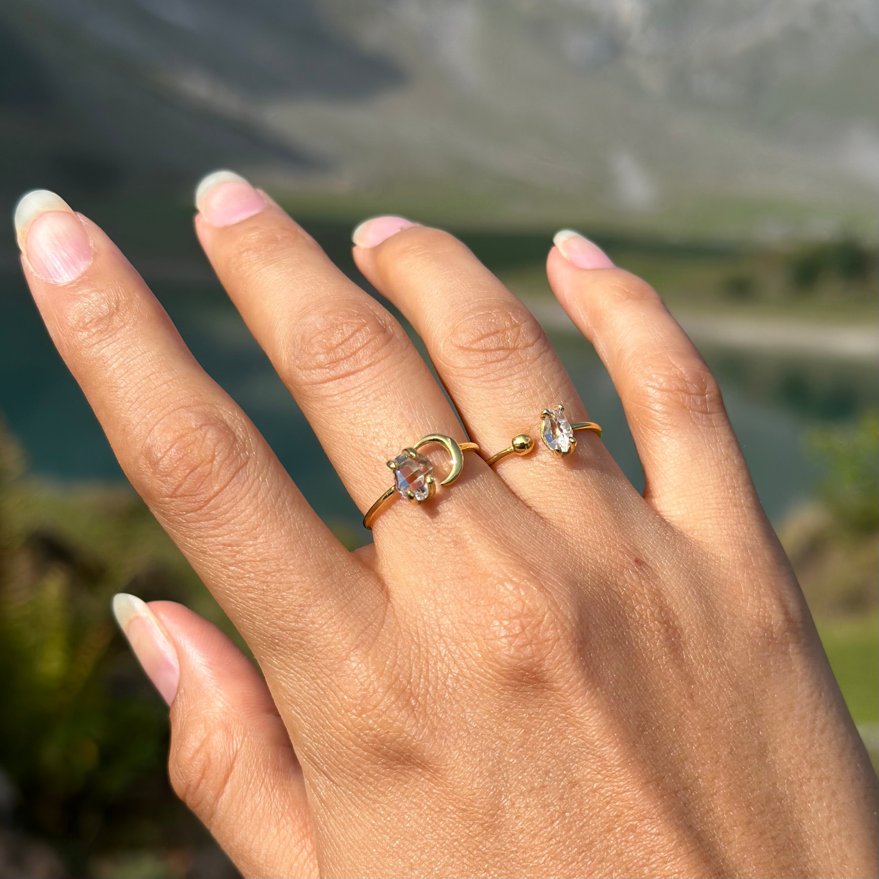 SPHERE RING - HERKIMER (SOLID GOLD 18kt)