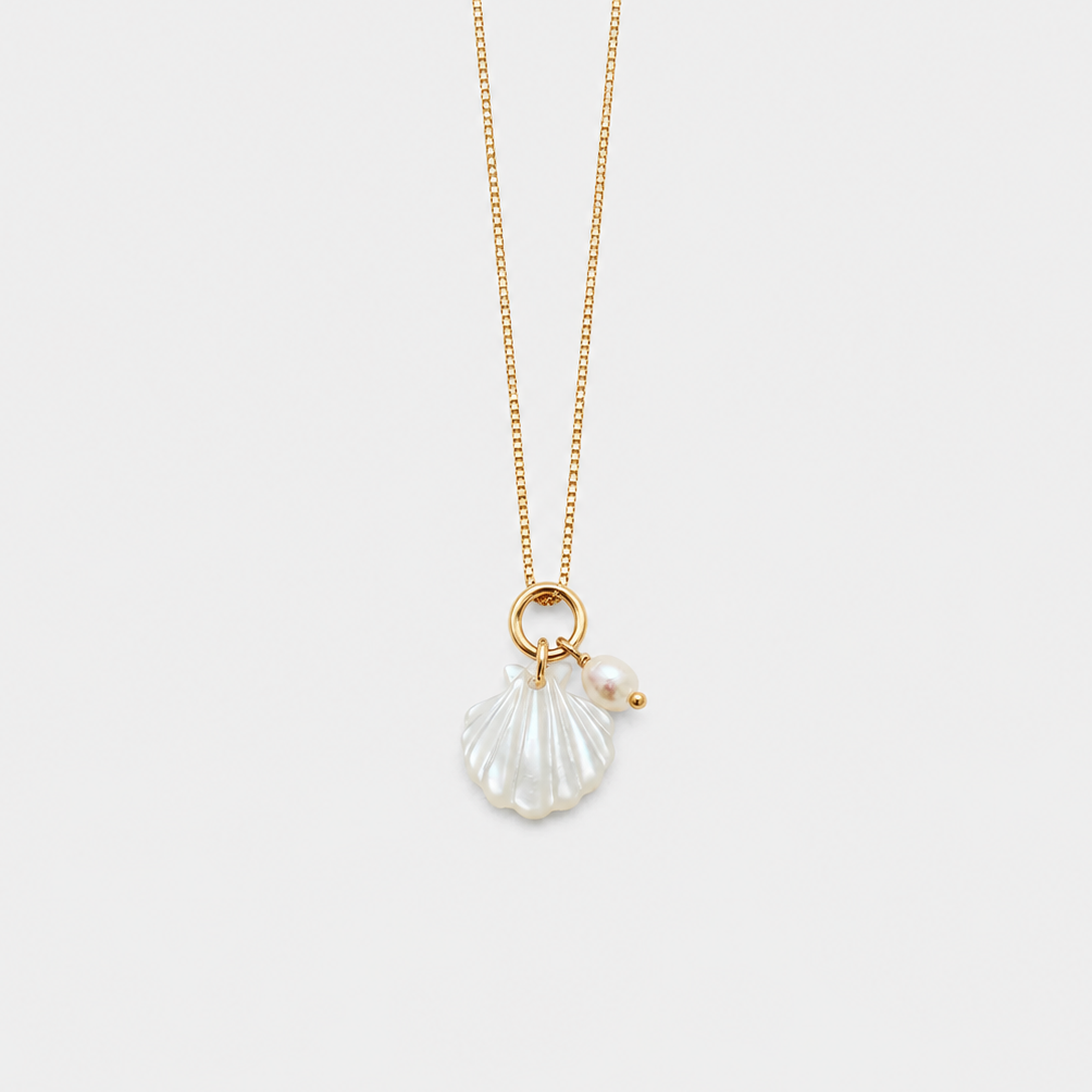 SIREN NECKLACE - MOTHER OF PEARL & PEARL (GOLD-FILLED)