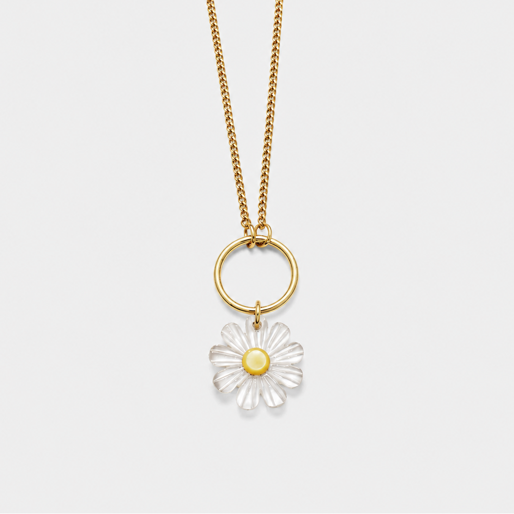 DAISY NECKLACE - MOTHER OF PEARL (GOLD PLATED)