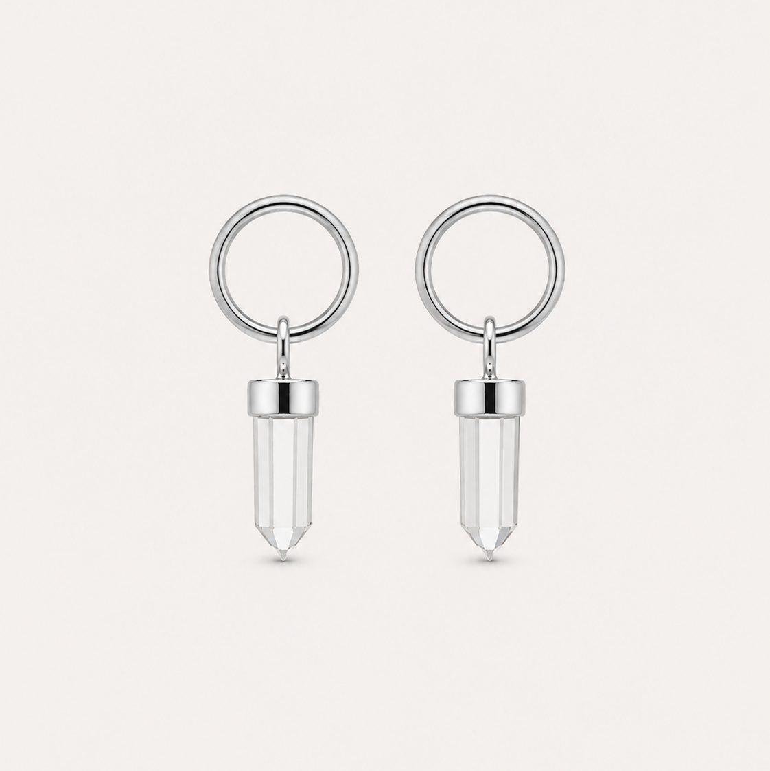 AURA EARRINGS - CRYSTAL QUARTZ (SILVER)