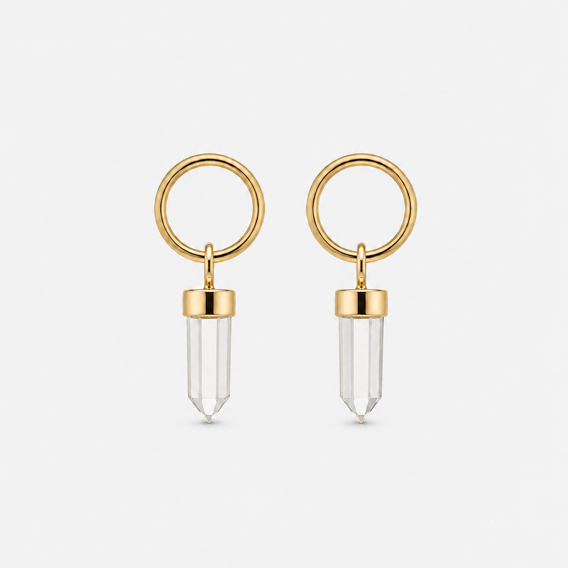AURA EARRINGS - CRYSTAL QUARTZ (GOLD PLATED)