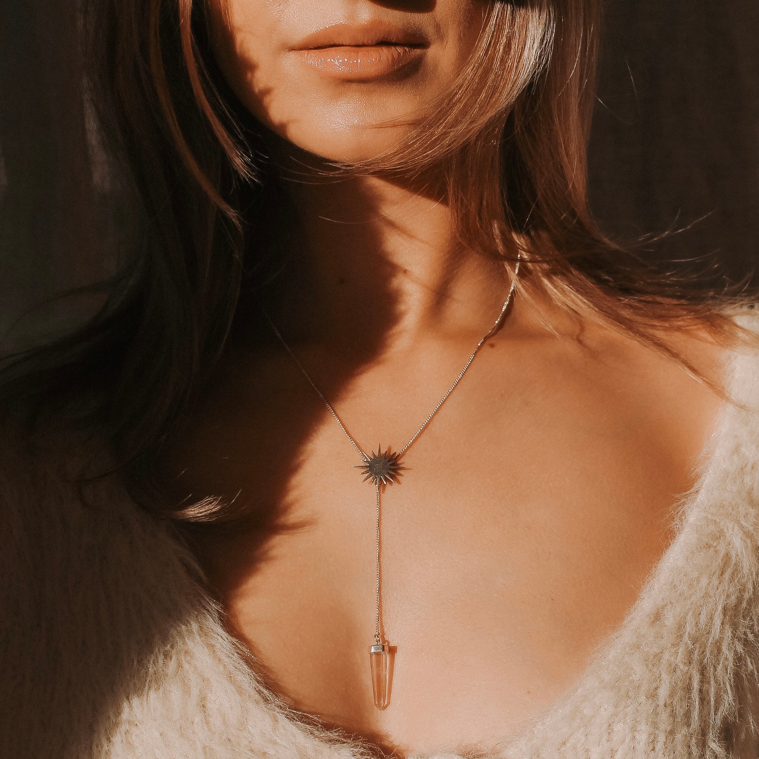 SOLEIL NECKLACE - CRYSTAL QUARTZ (GOLD PLATED)