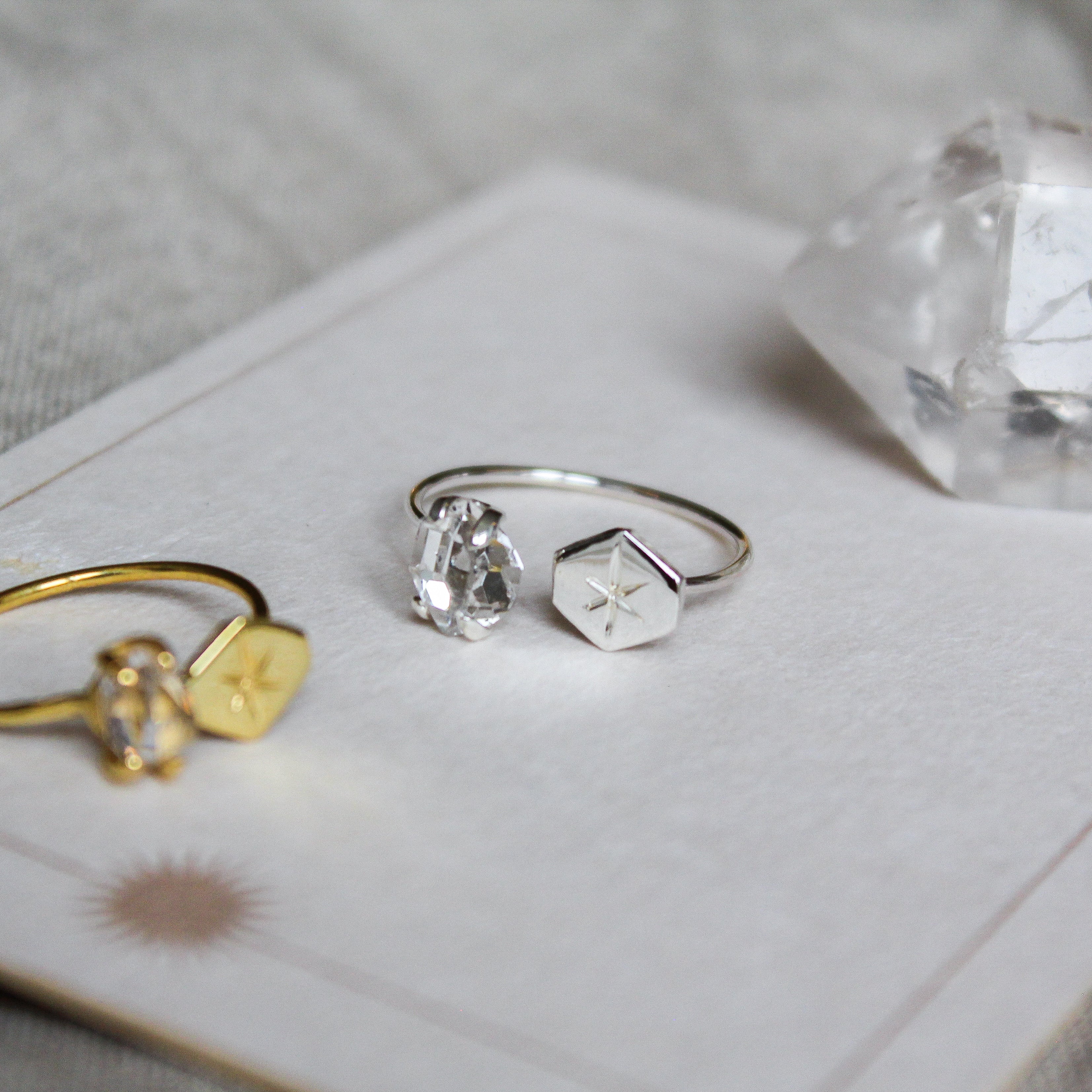 POLARIS RING - HERKIMER (SILVER)