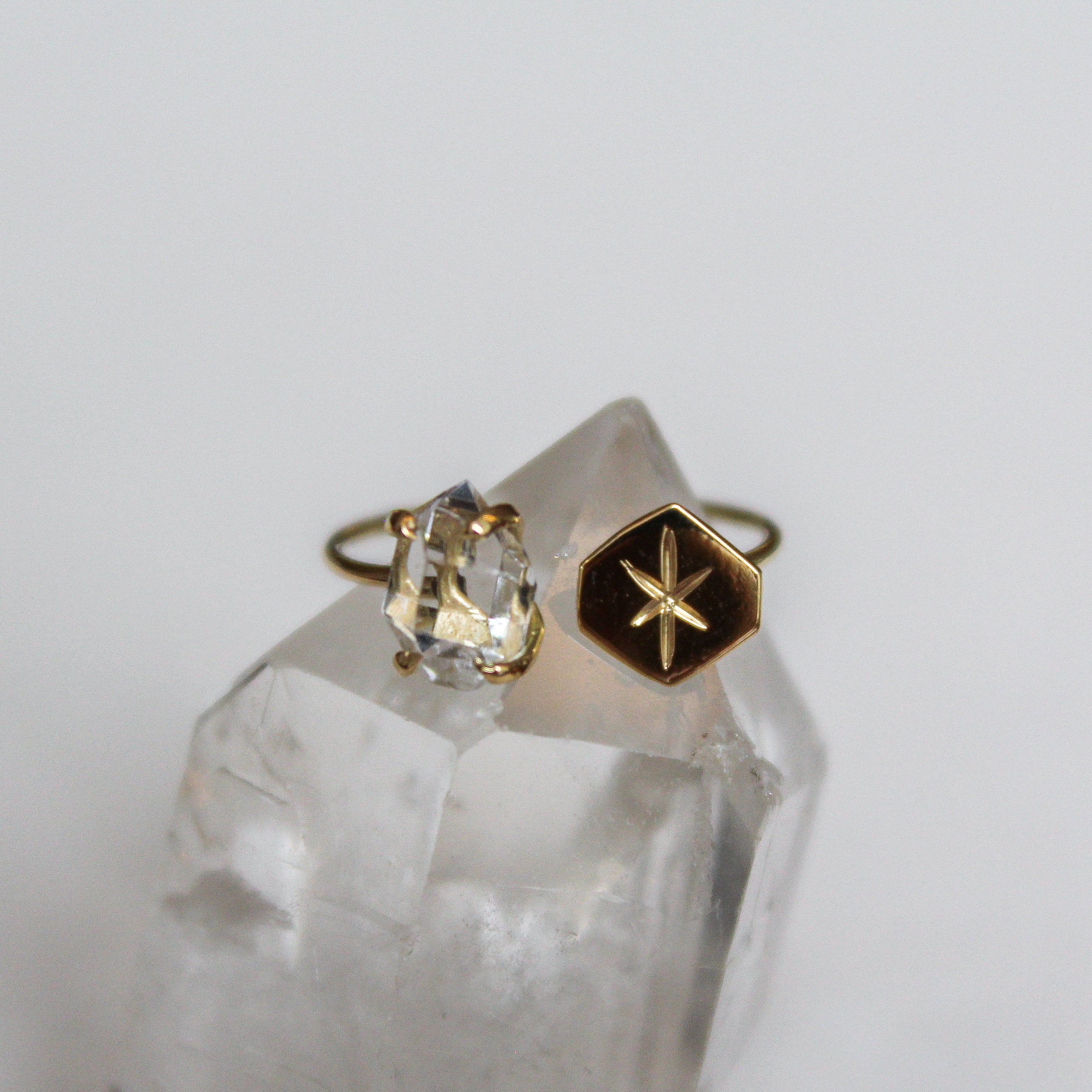 POLARIS RING - HERKIMER (SOLID GOLD 18kt)