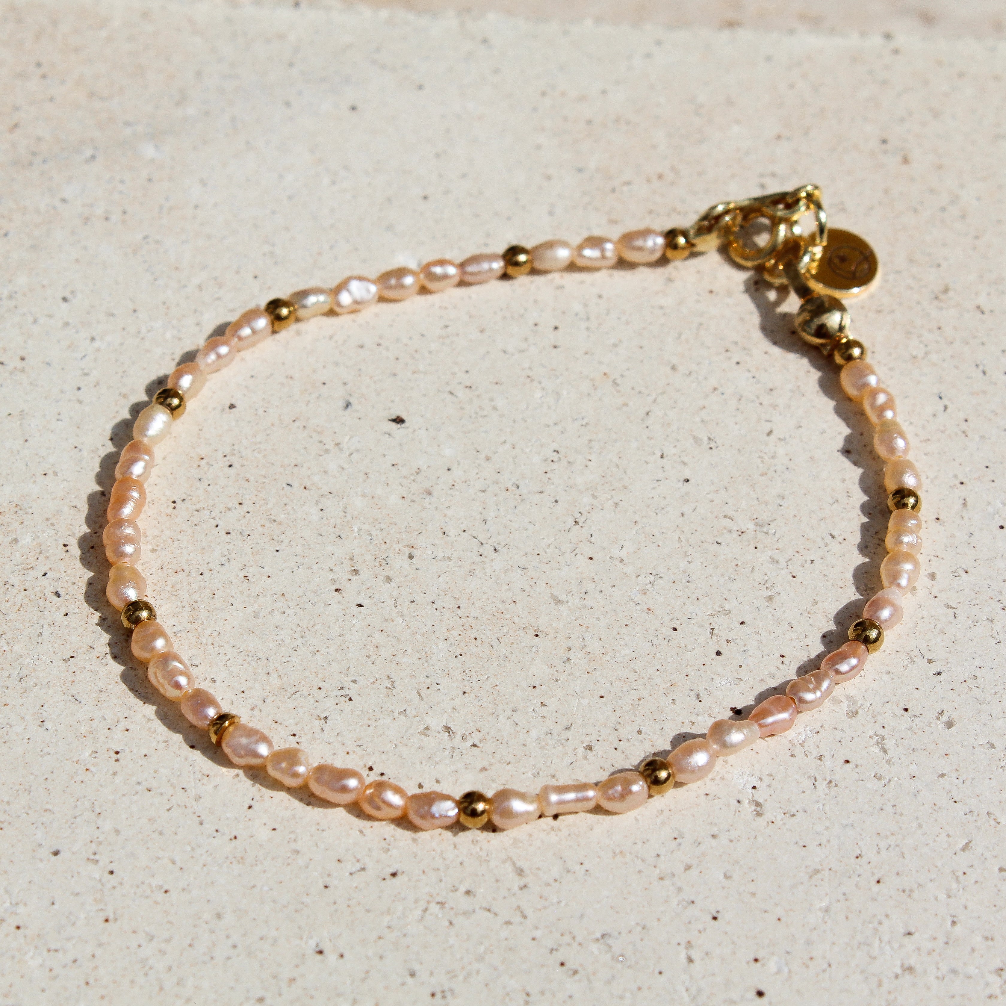 RIVER PEARLS BRACELET - PINK (GOLD PLATED)