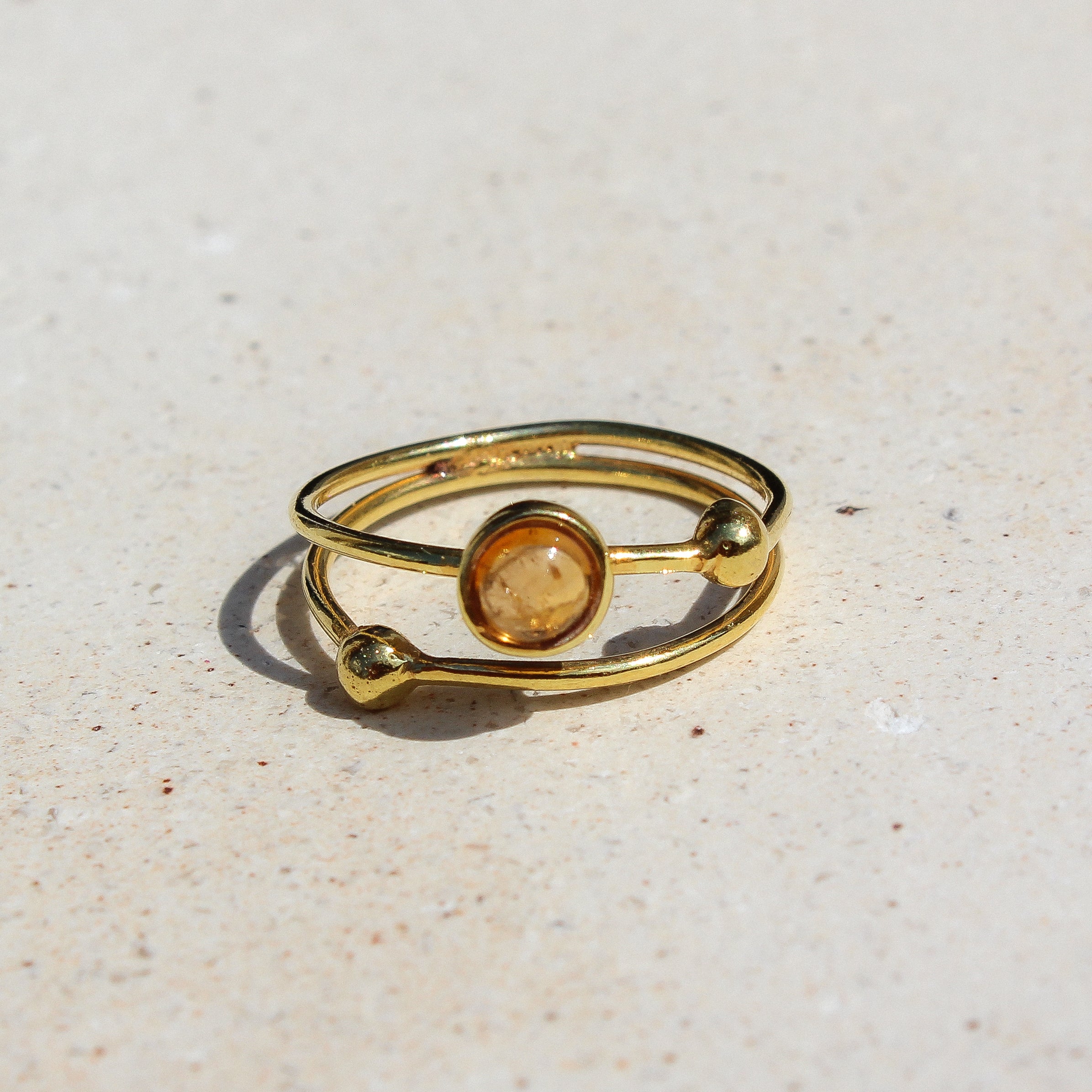 GALAXY RING - YELLOW TOURMALINE (GOLD PLATED)