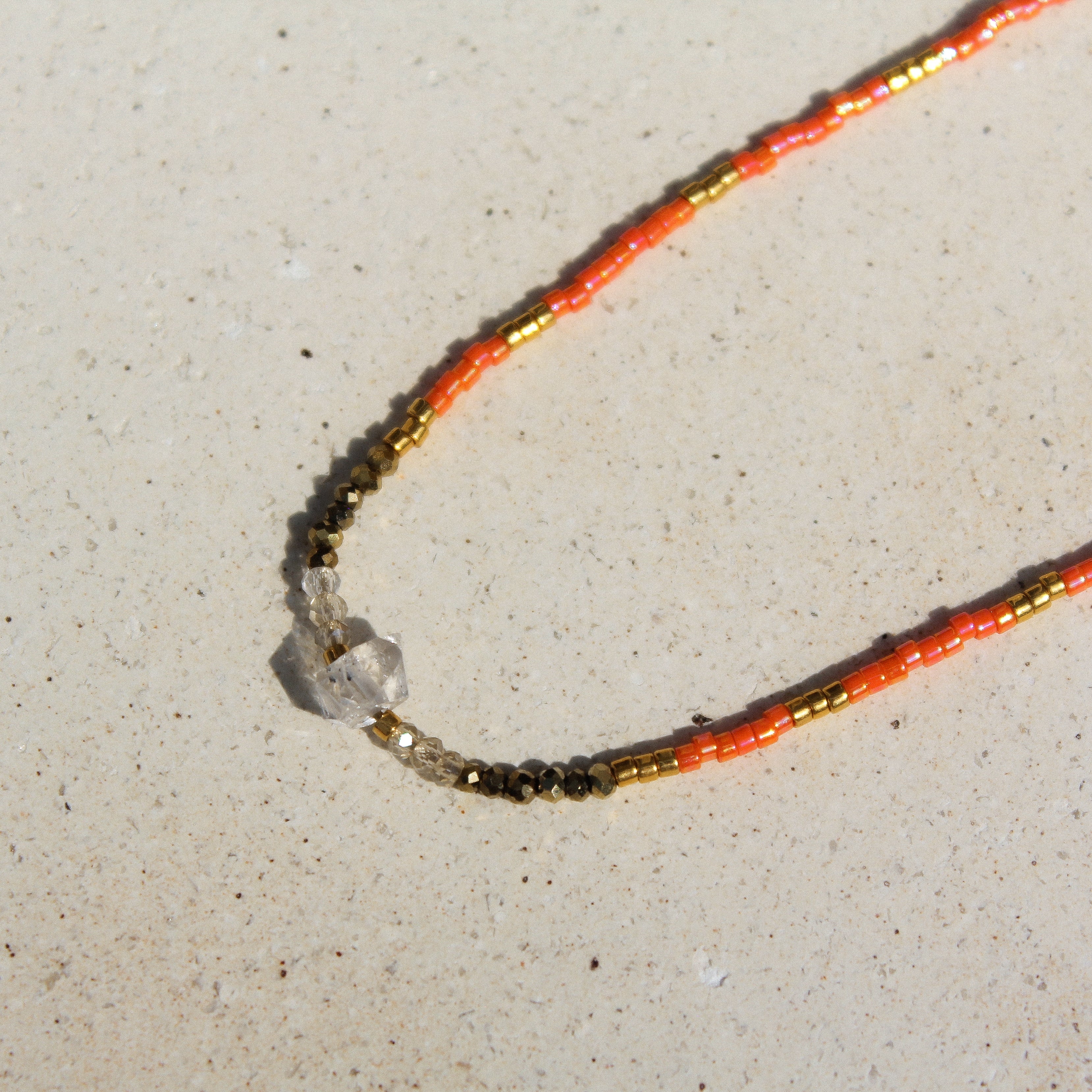 GOLD ORANGE MIYUKI CHOKER - HERKIMER