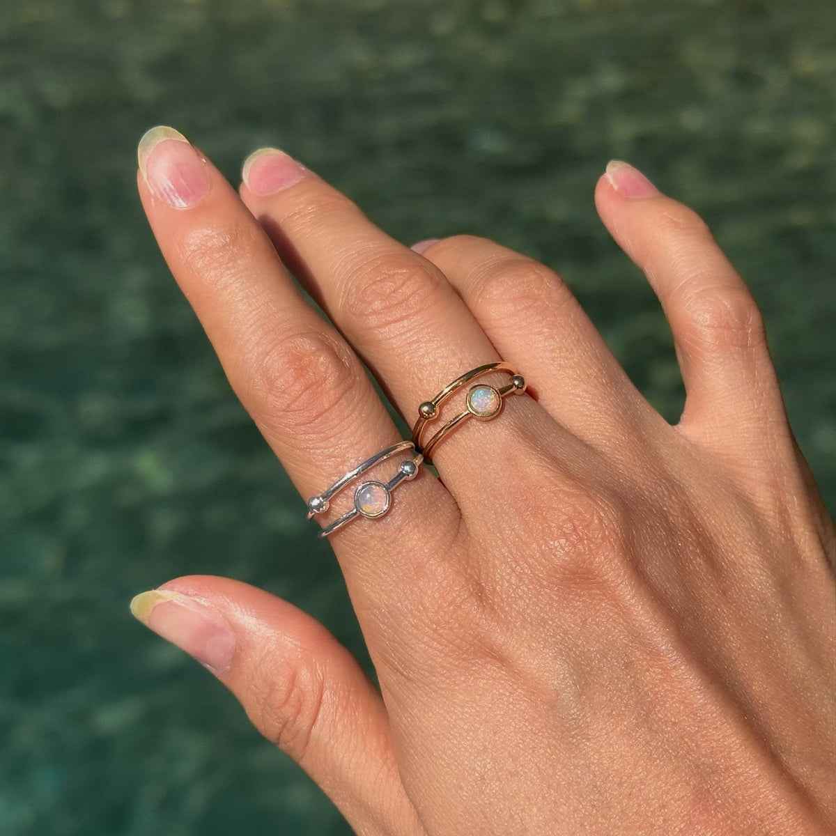 GALAXY RING - ETHIOPIAN OPAL (GOLD-PLATED)