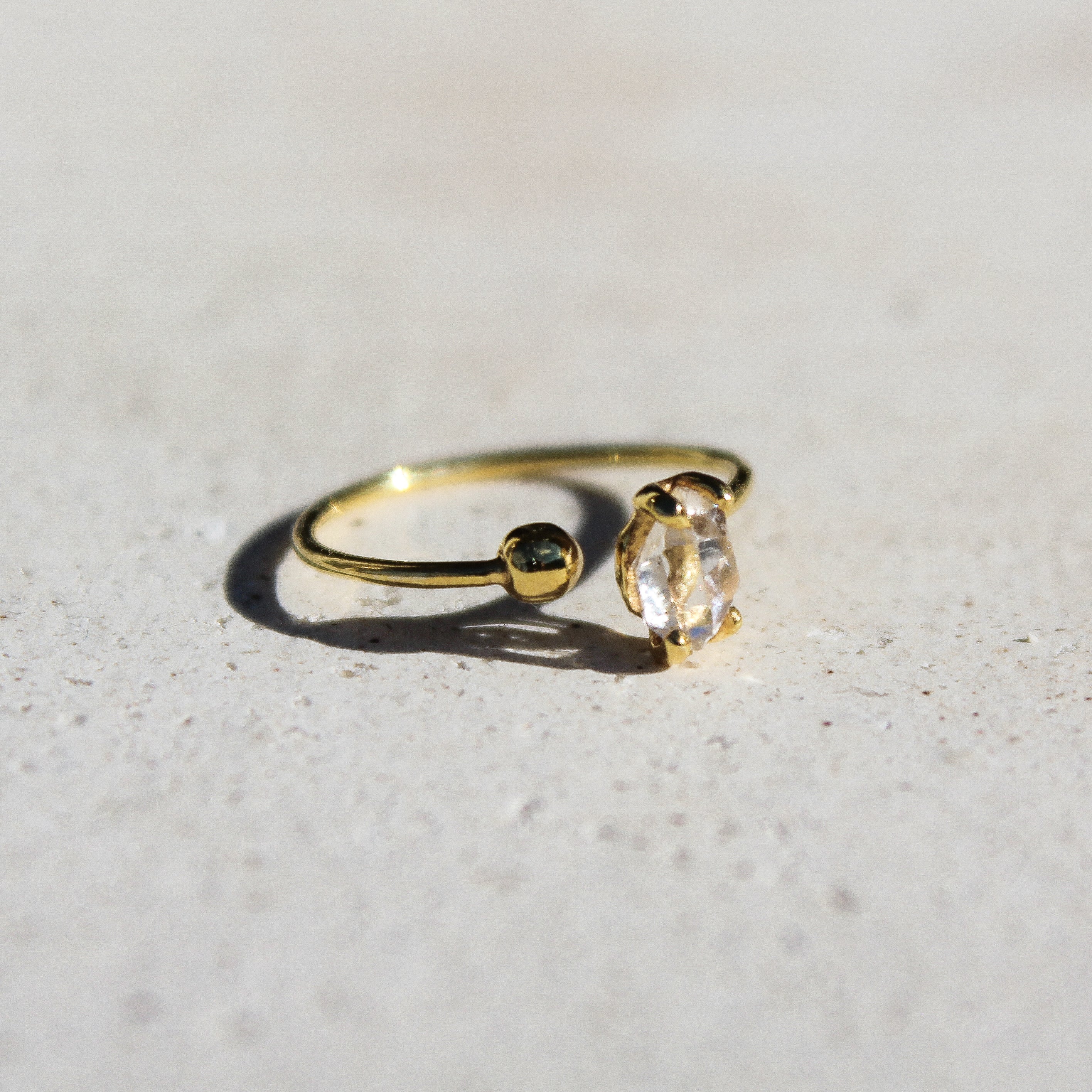 SPHERE RING - HERKIMER (SOLID GOLD 18kt)