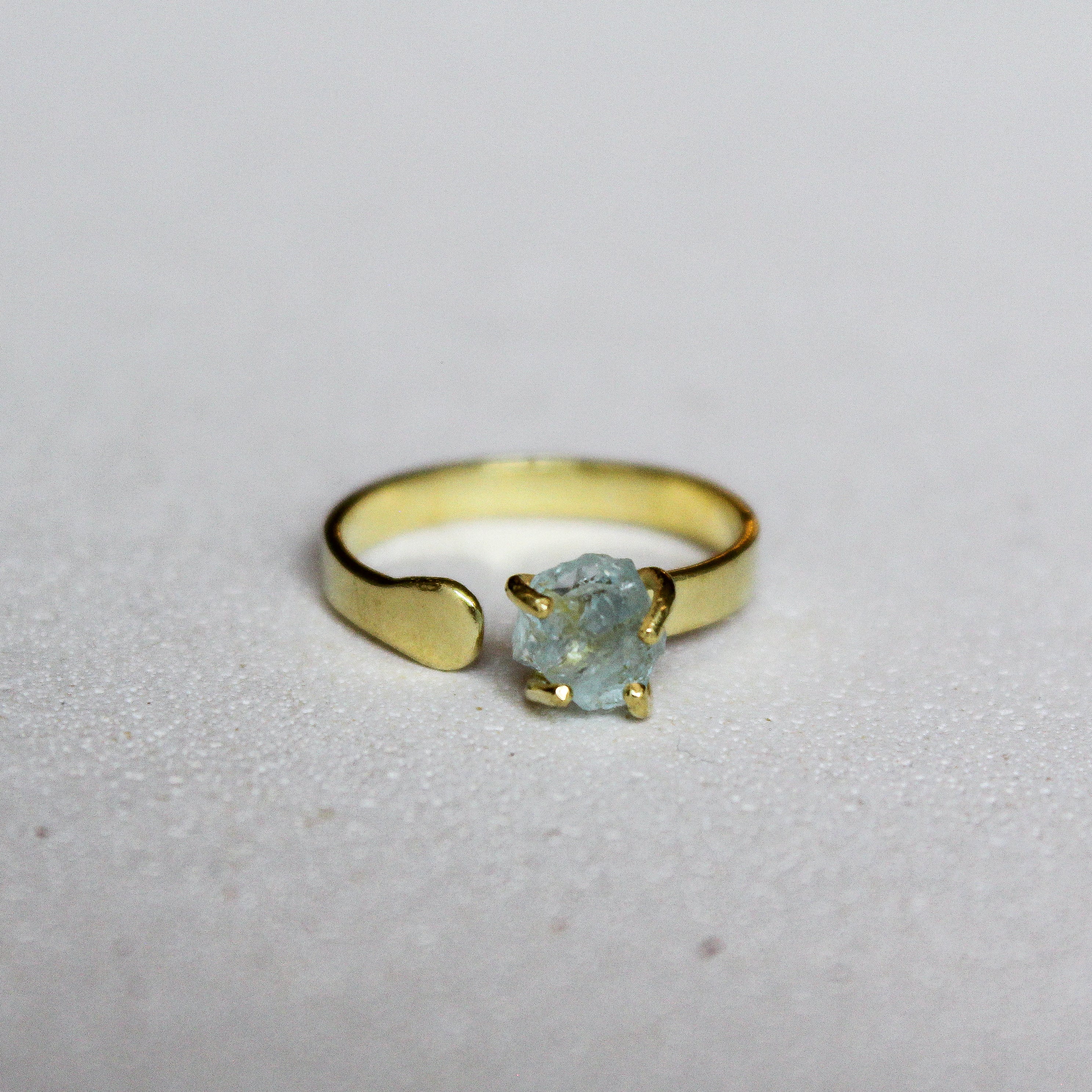 VIDA RING - AQUAMARINE (GOLD PLATED)