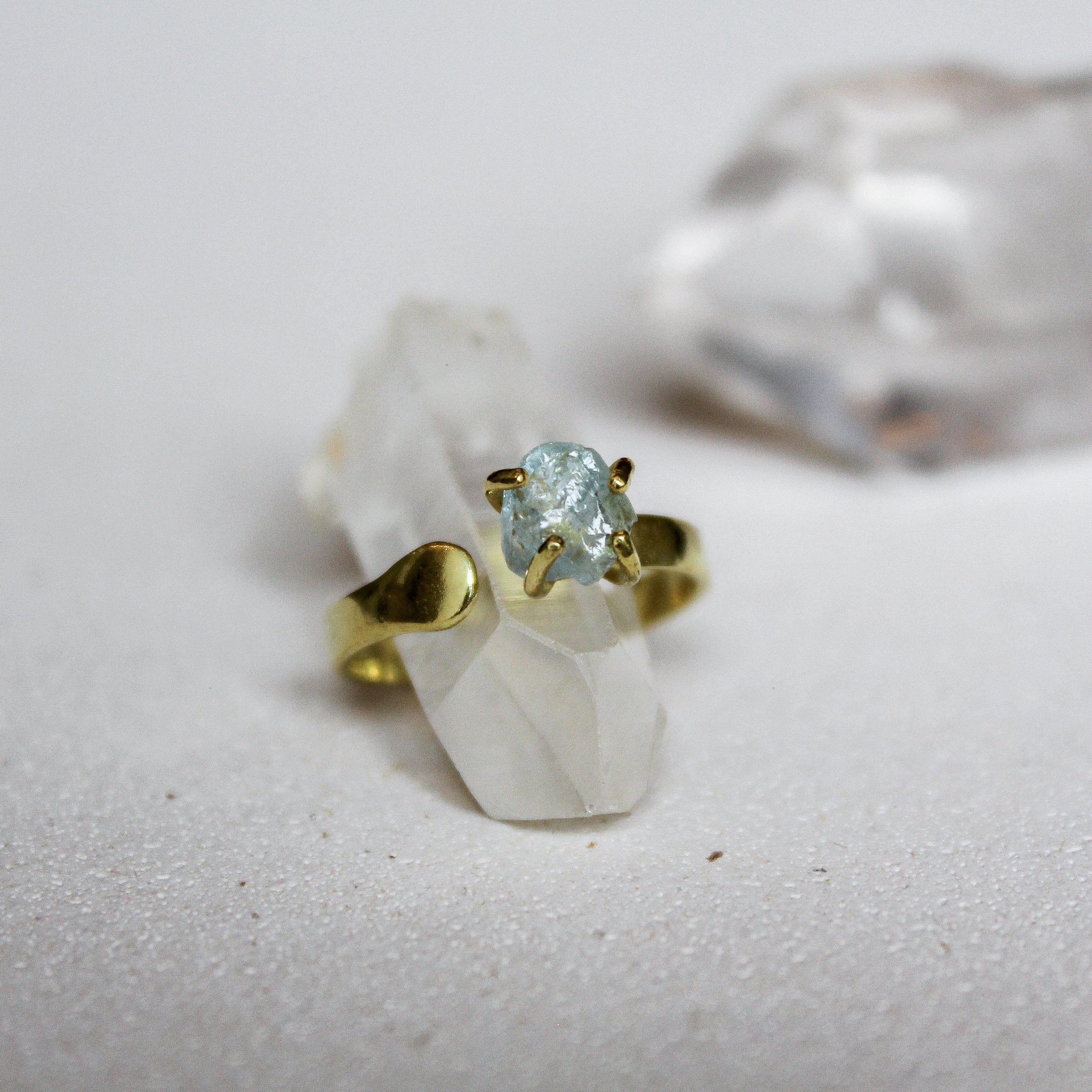 VIDA RING - AQUAMARINE (GOLD PLATED)