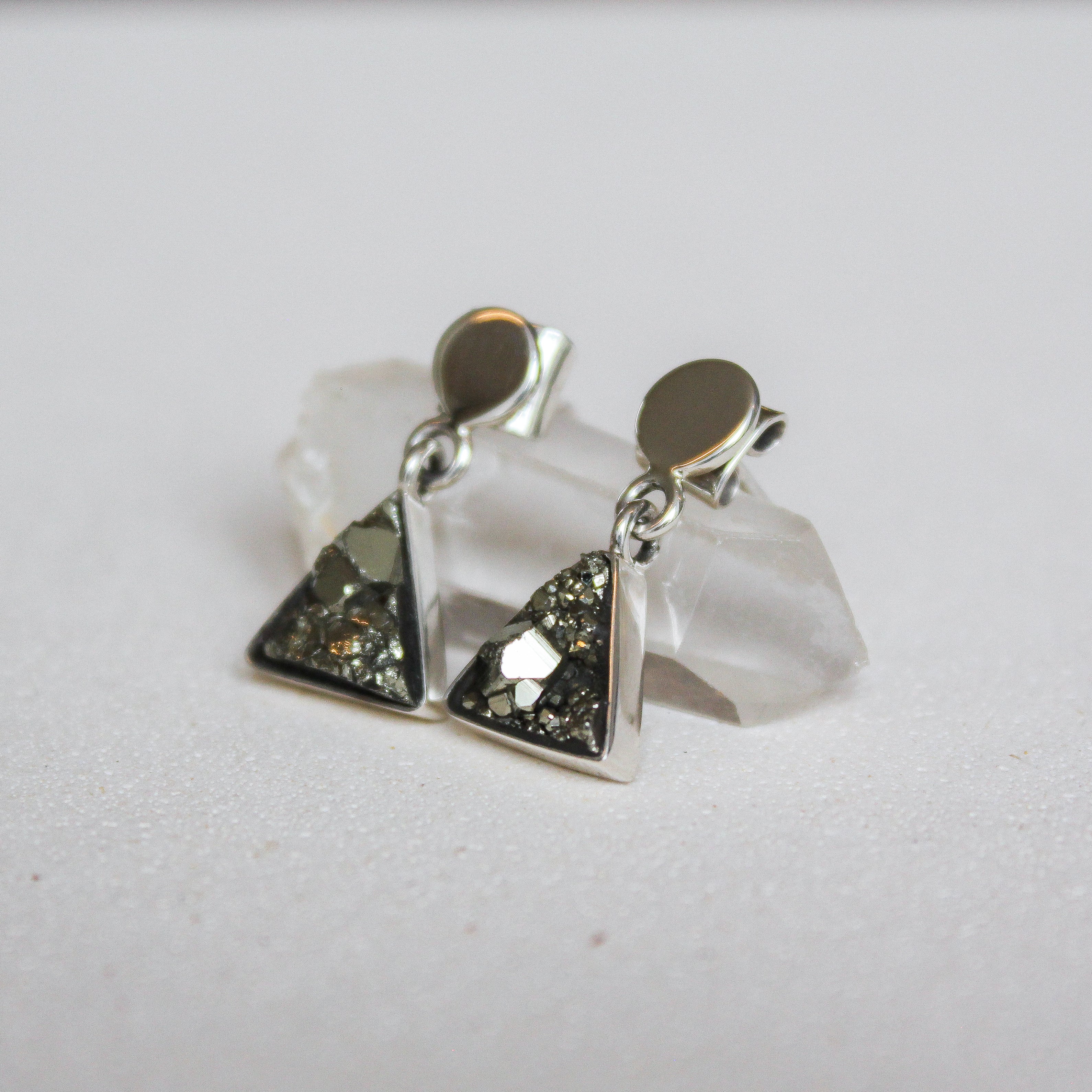 GIZA EARRINGS - PYRITE (SILVER)