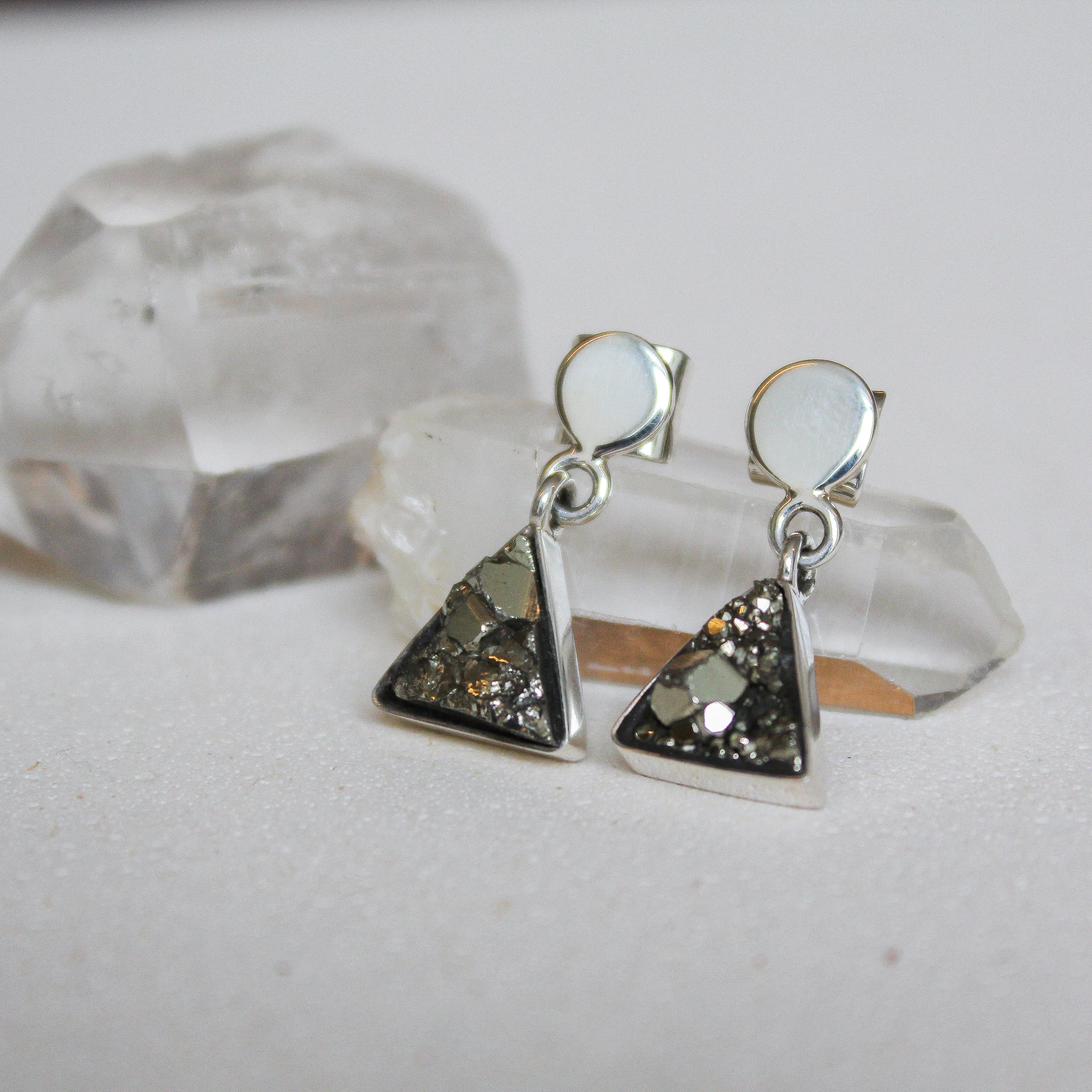 GIZA EARRINGS - PYRITE (SILVER)