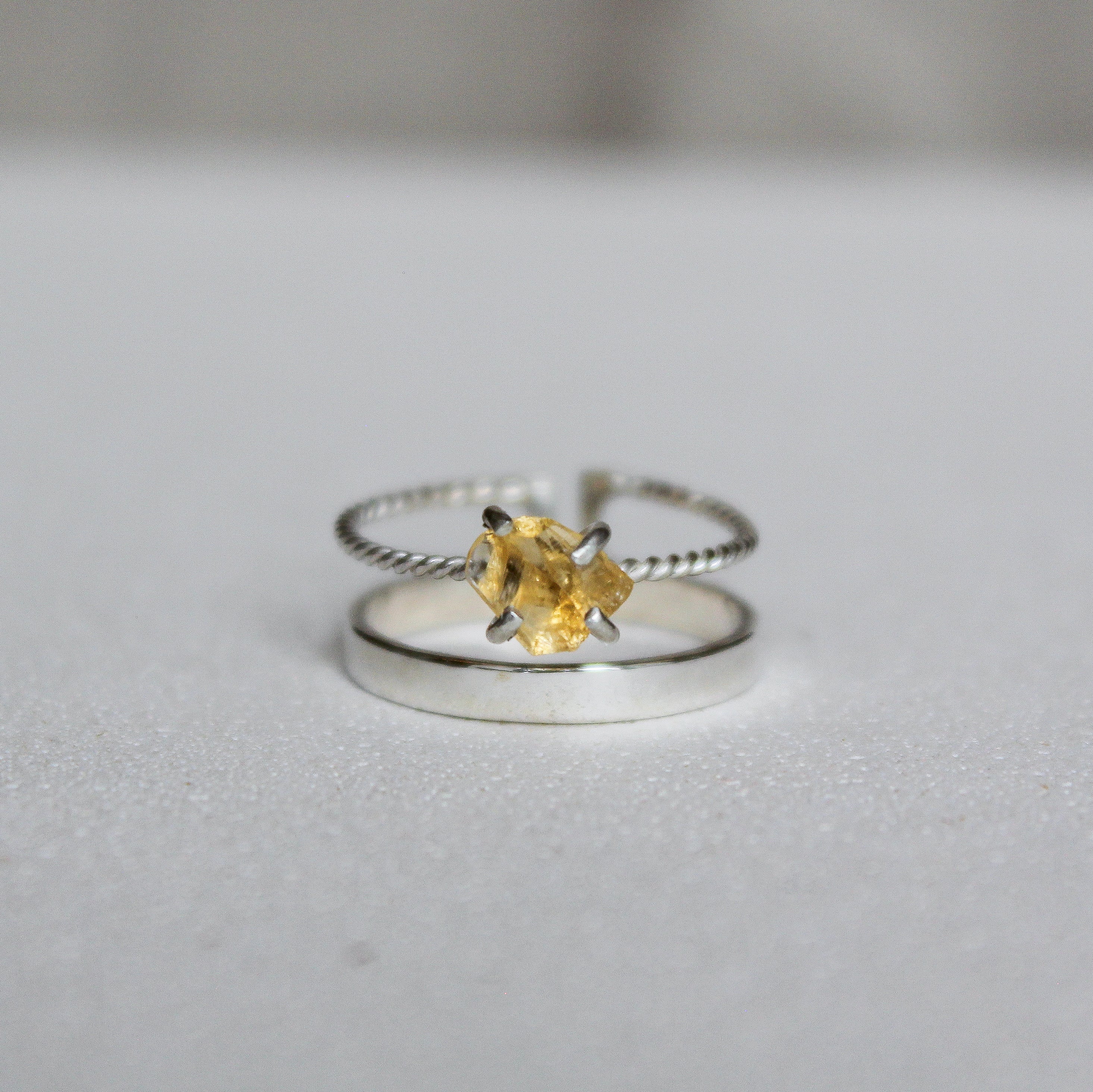 SATURNO RING - CITRINE (SILVER)