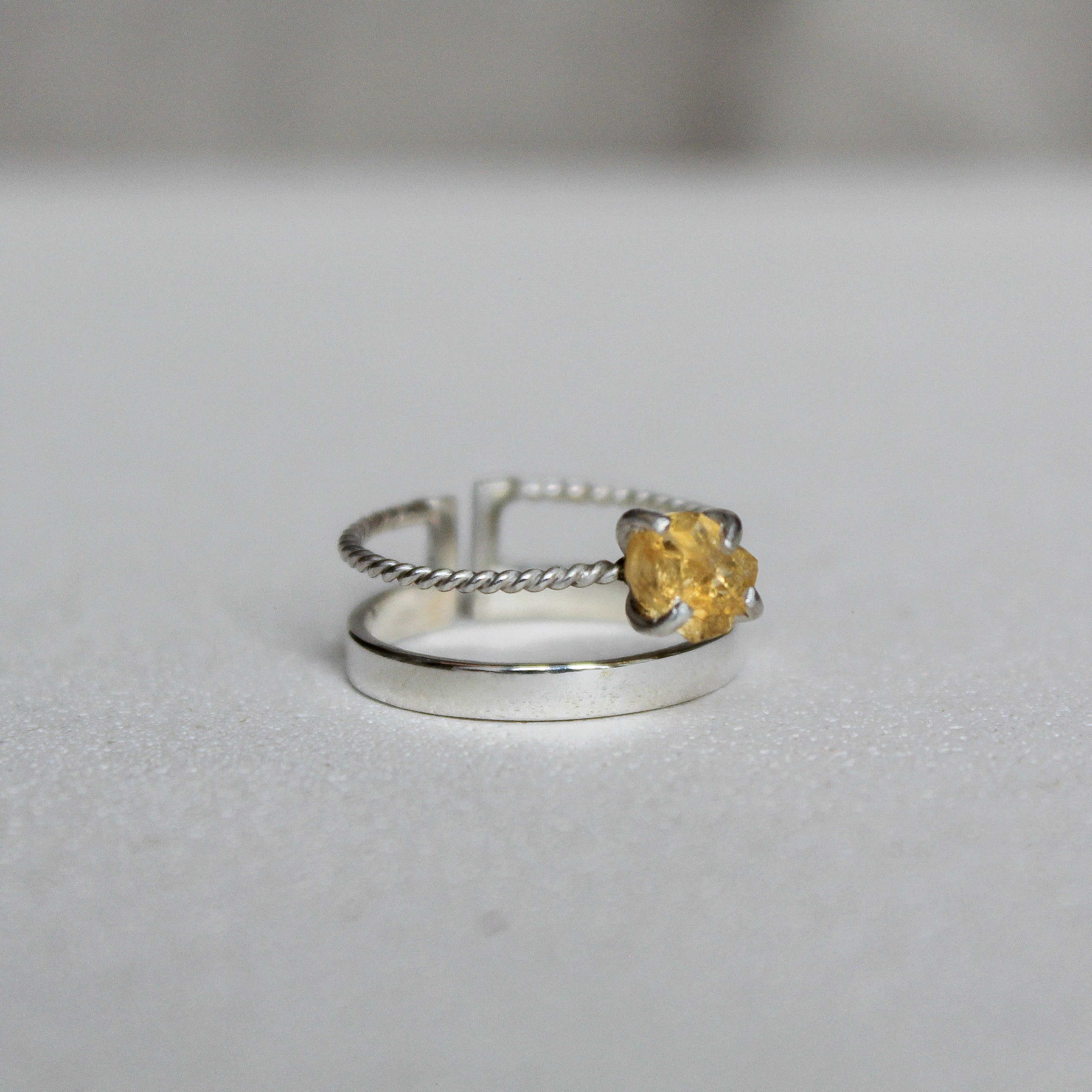 SATURNO RING - CITRINE (SILVER)