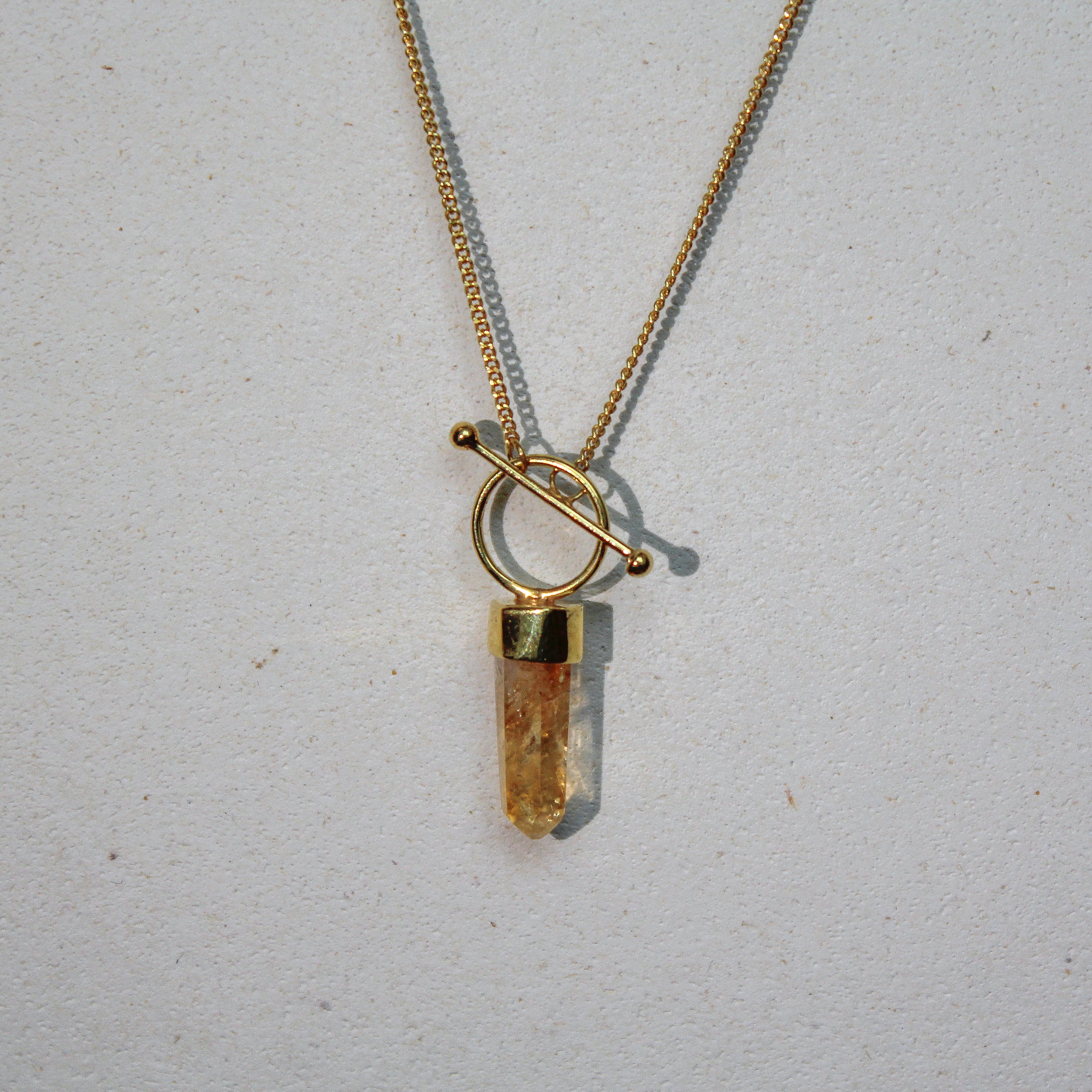 ORBIT NECKLACE - CITRINE (GOLD PLATED)