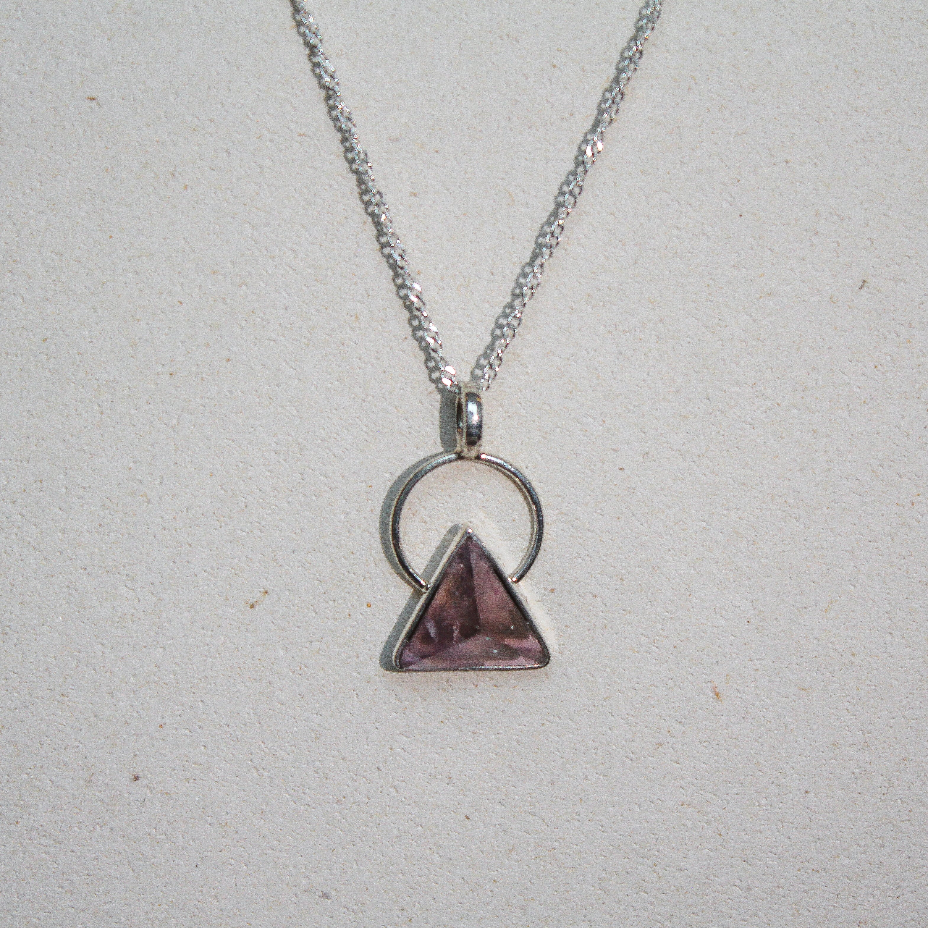 PYRAMID NECKLACE II - AMETHYST (SILVER)