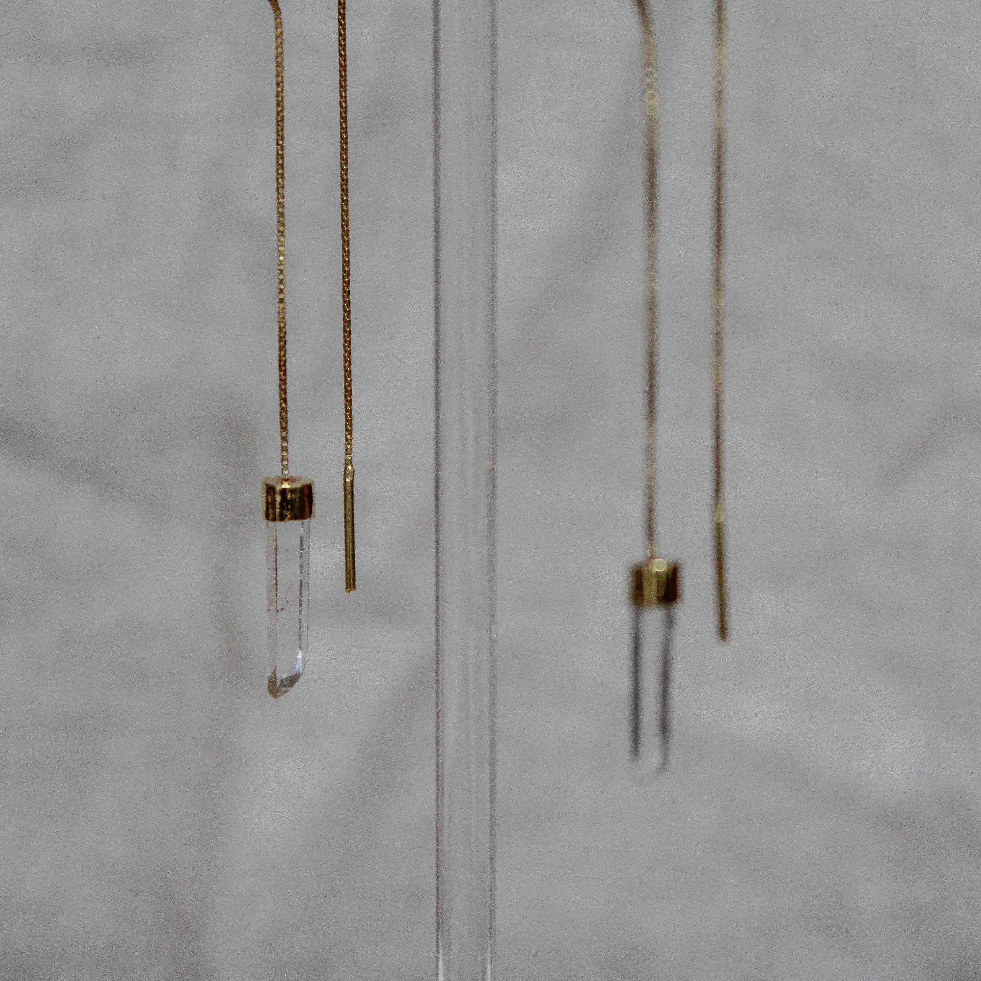 PENDULUM EARRINGS - CRYSTAL QUARTZ (GOLD PLATED)