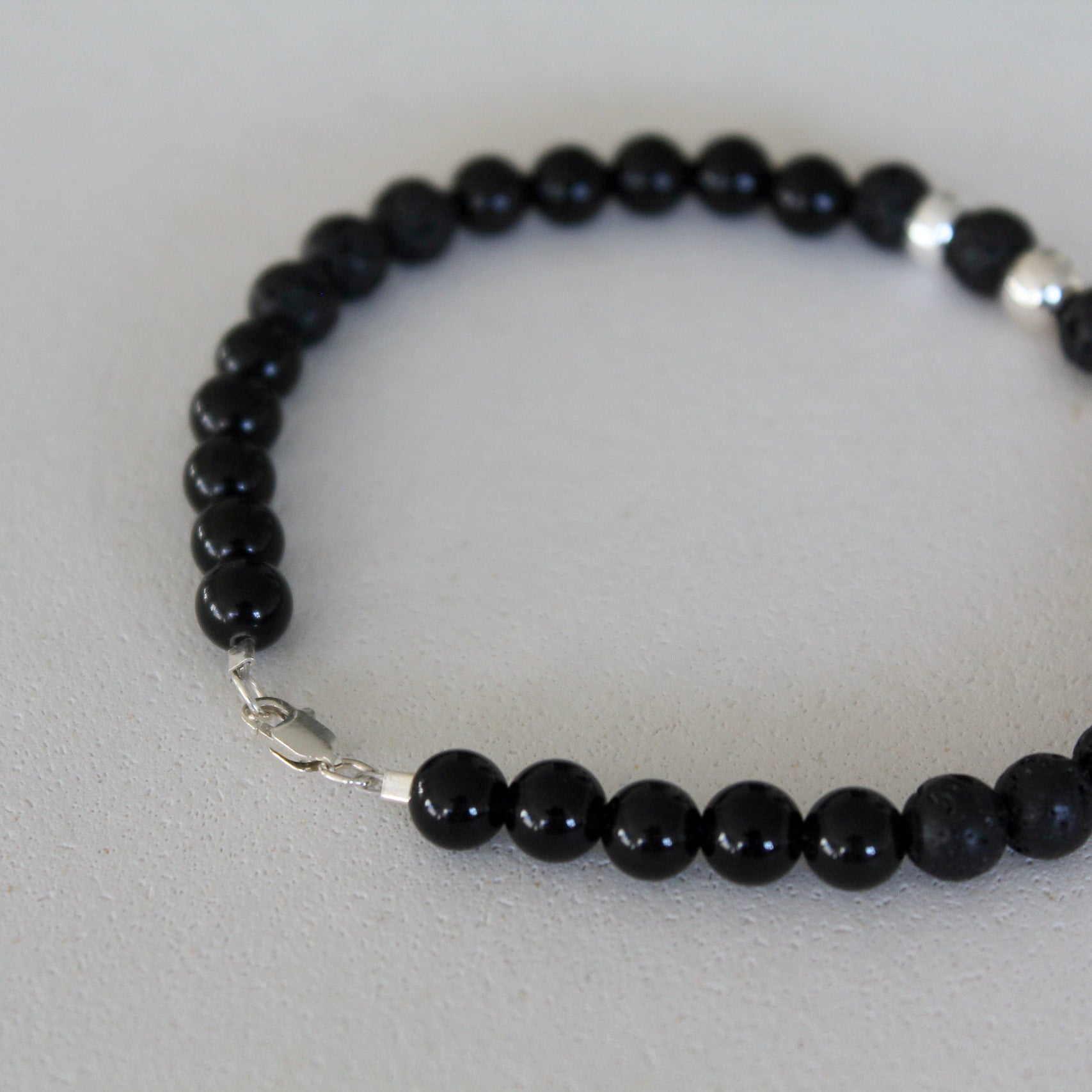 PROTECTION BRACELET II - OBSIDIAN & VOLCANIC ROCK