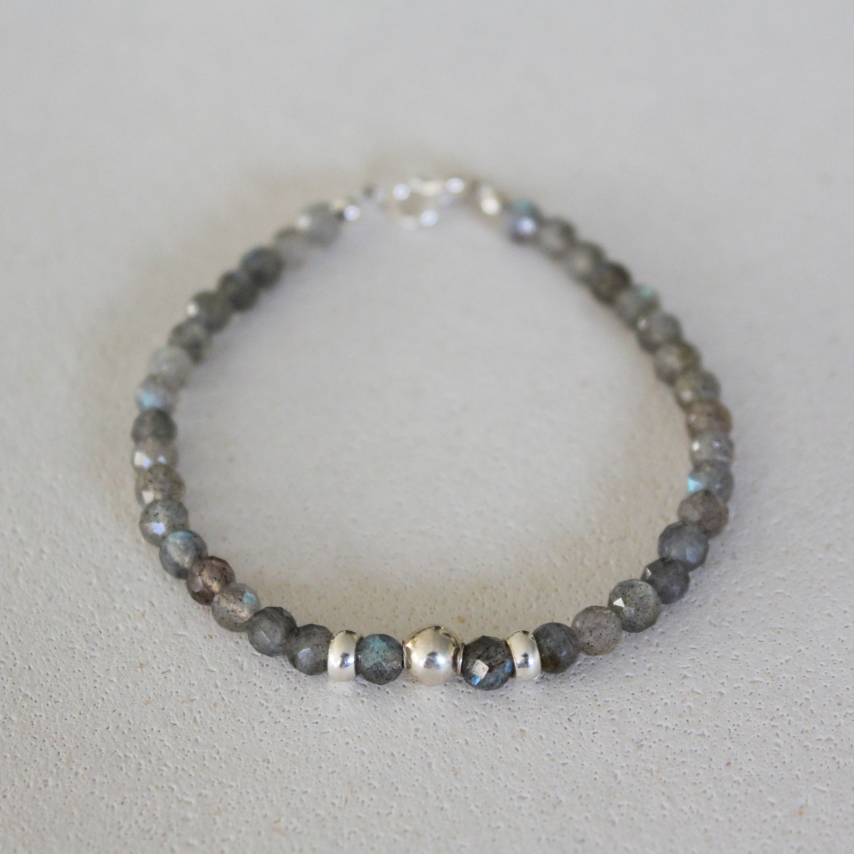 MOON PHASES BRACELET  - LABRADORITE (SILVER)