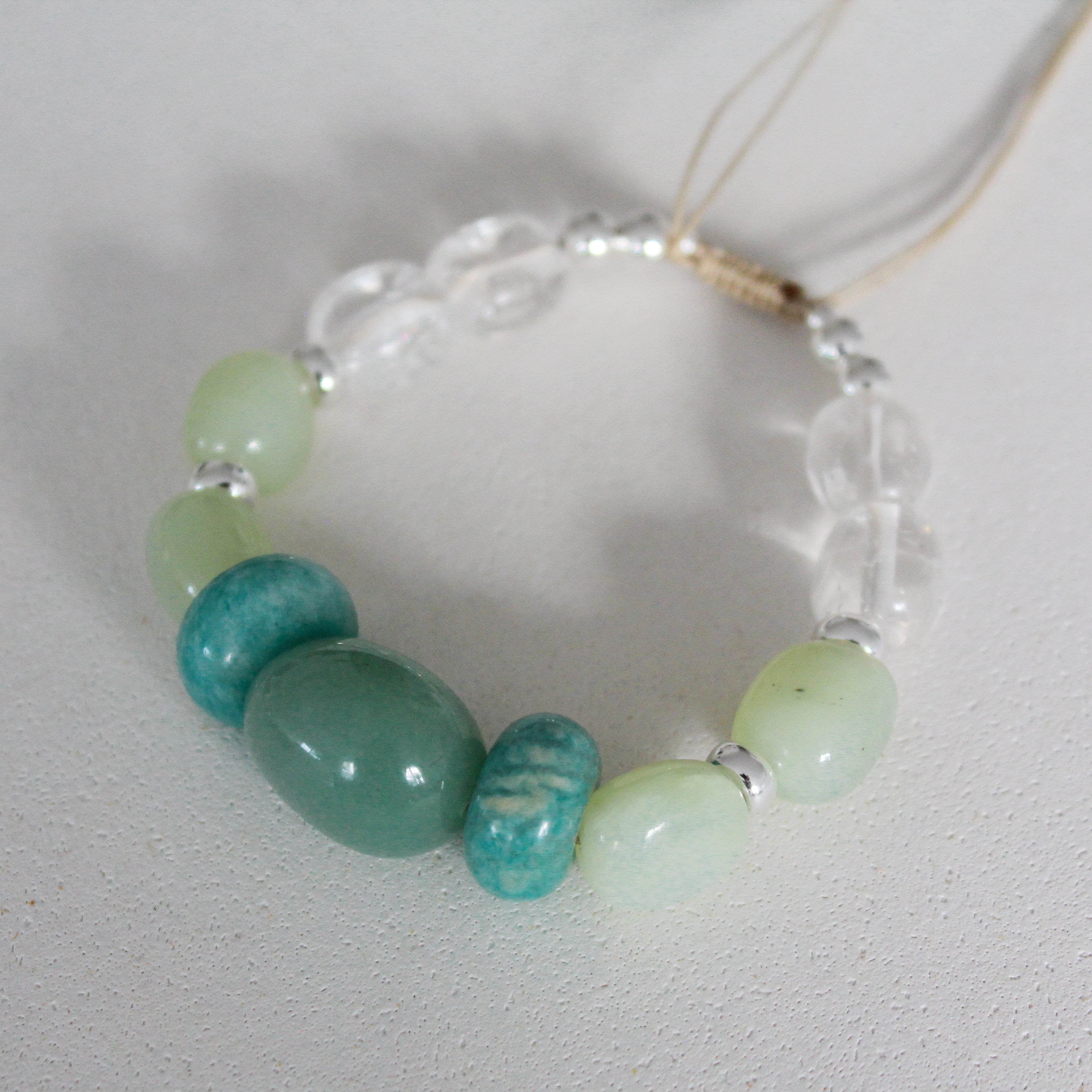 GREEN AMULET BRACELET - JADE, AVENTURINE & AMAZONITE