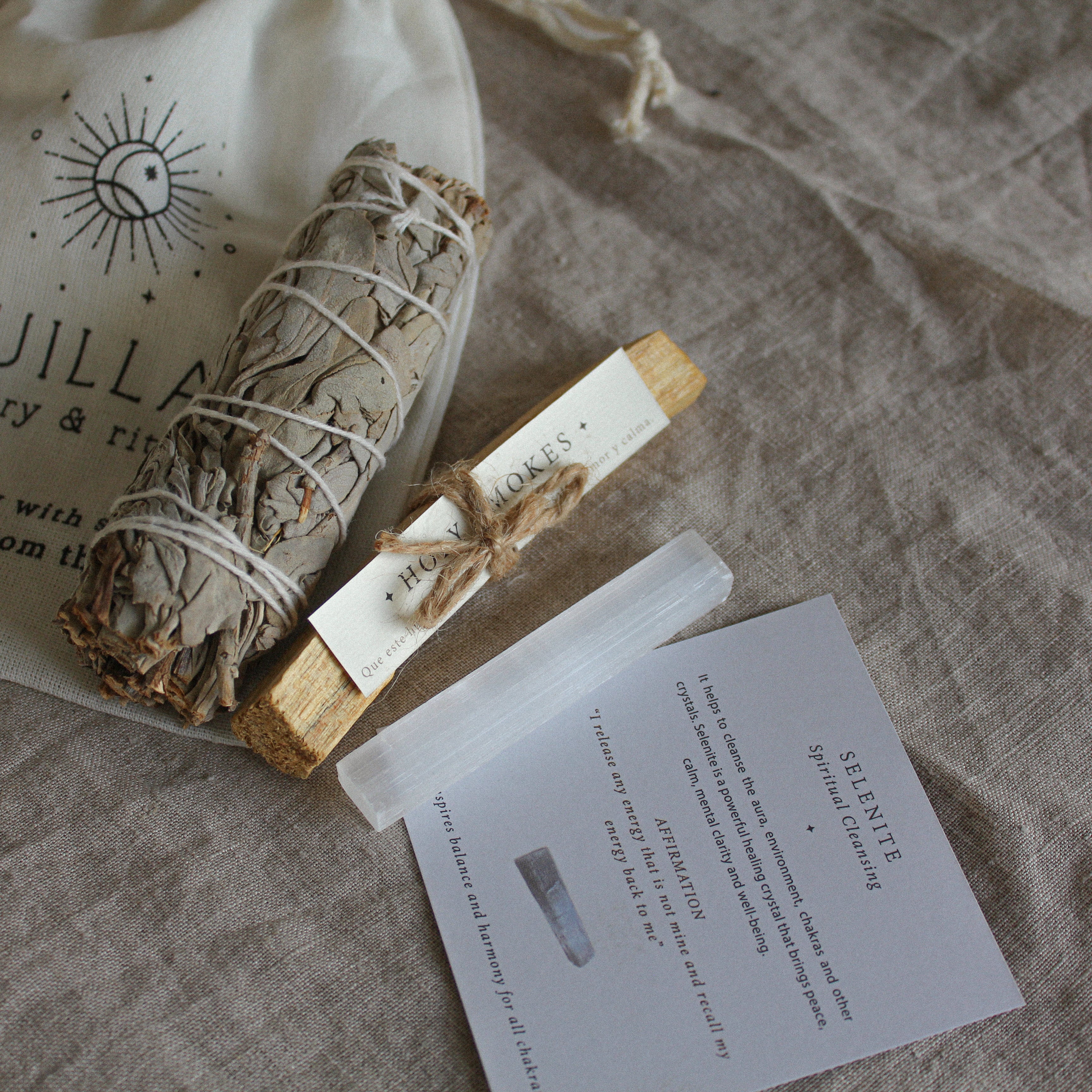 SACRED CLEANSING RITUAL KIT – SELENITE