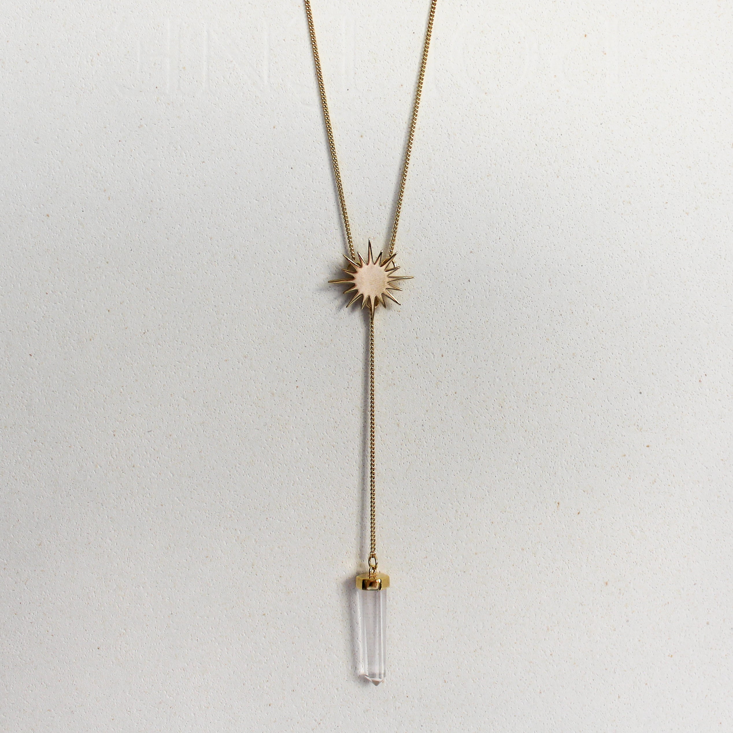 SOLEIL NECKLACE - CRYSTAL QUARTZ (GOLD PLATED)