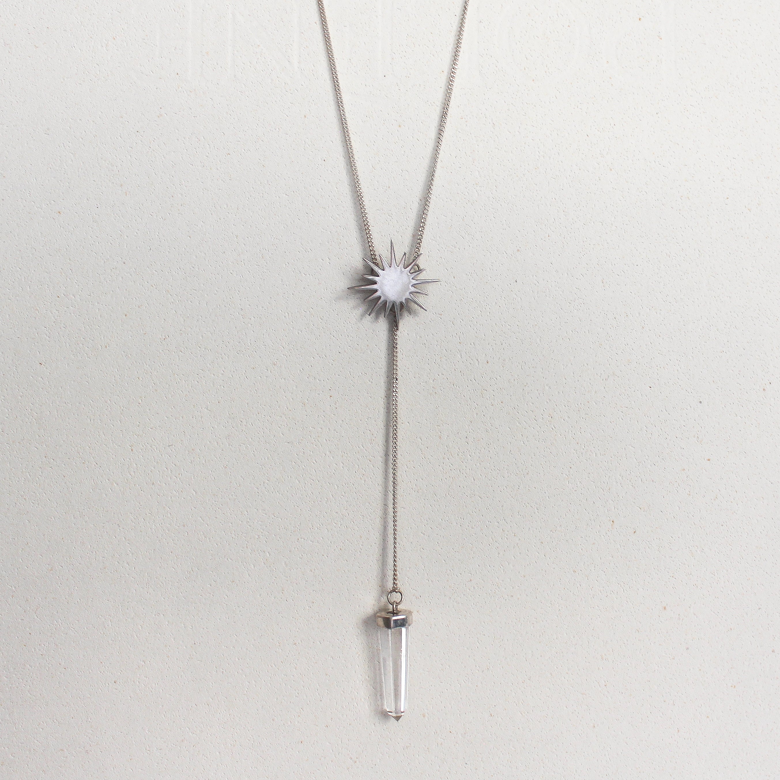 SOLEIL NECKLACE - CRYSTAL QUARTZ (SILVER)