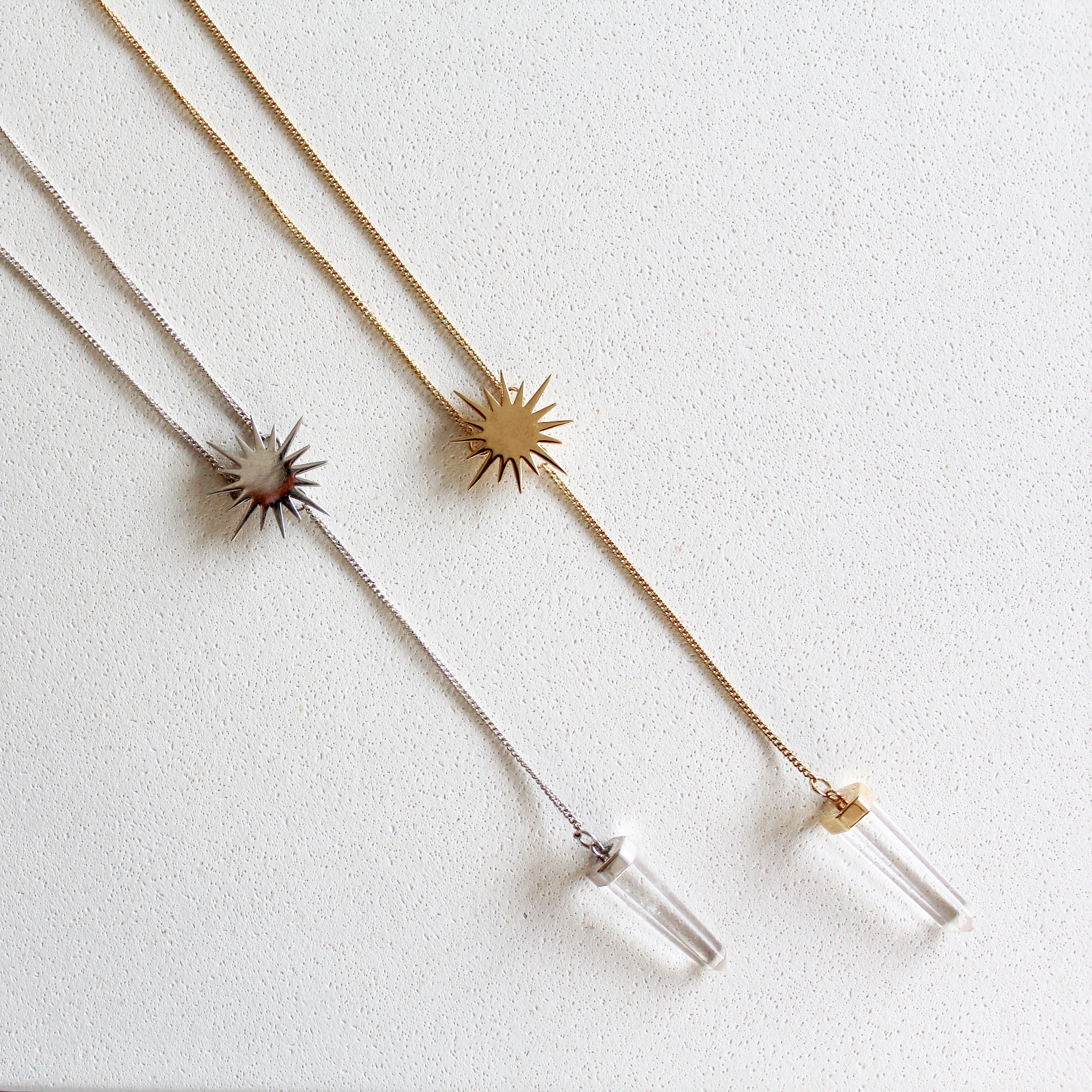 SOLEIL NECKLACE - CRYSTAL QUARTZ (SILVER)