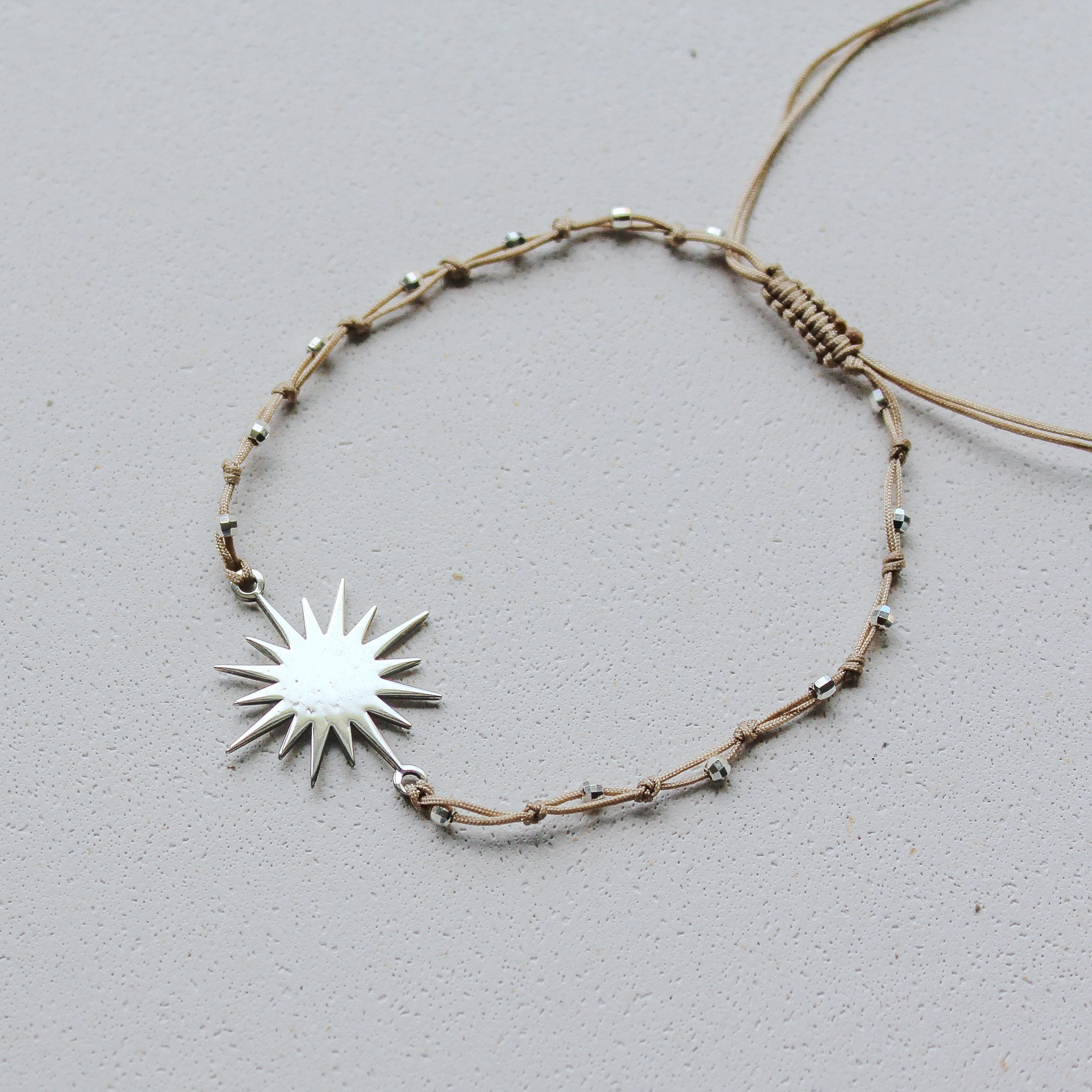 SOLEIL ANKLET - BEIGE (SILVER)