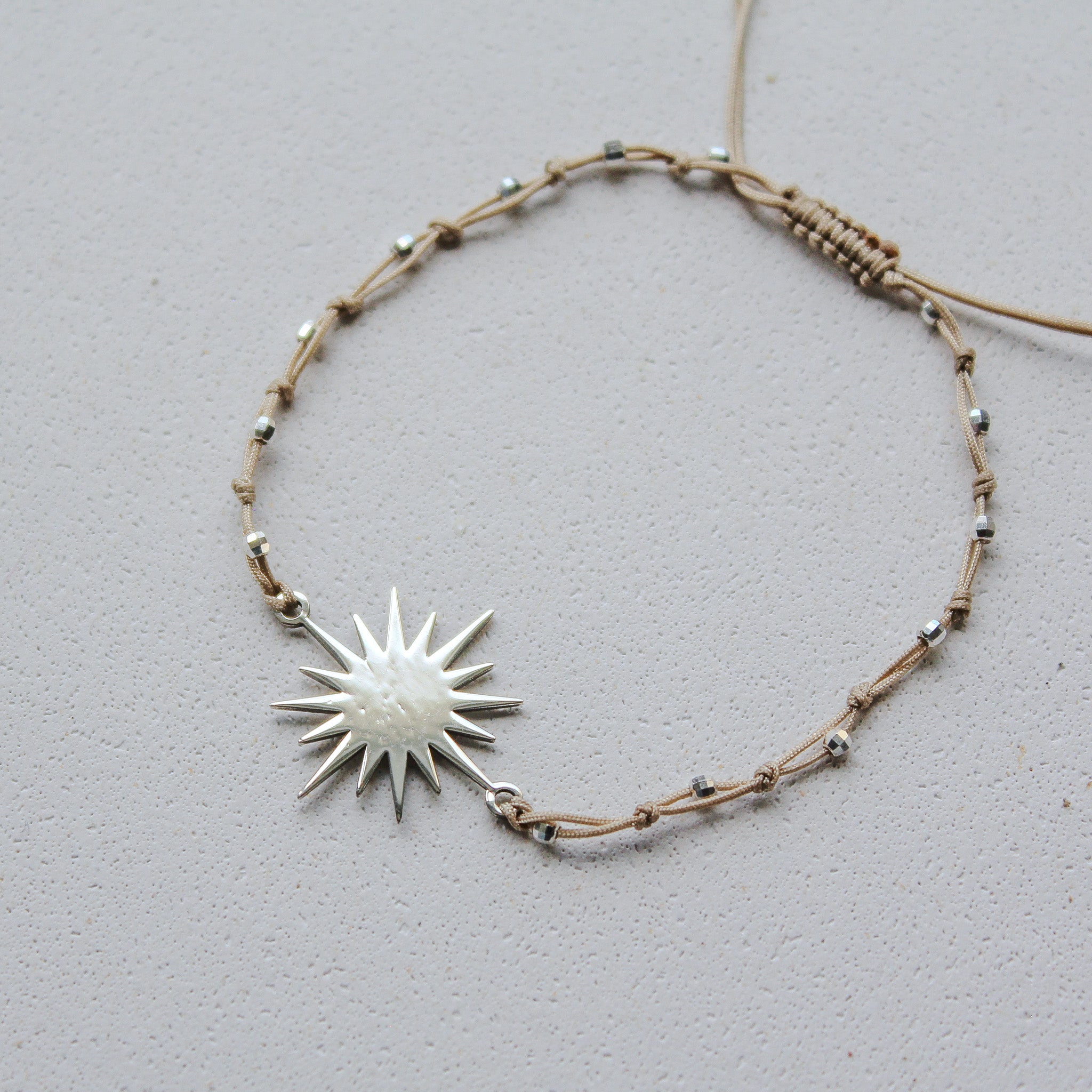 SOLEIL ANKLET - BEIGE (SILVER)