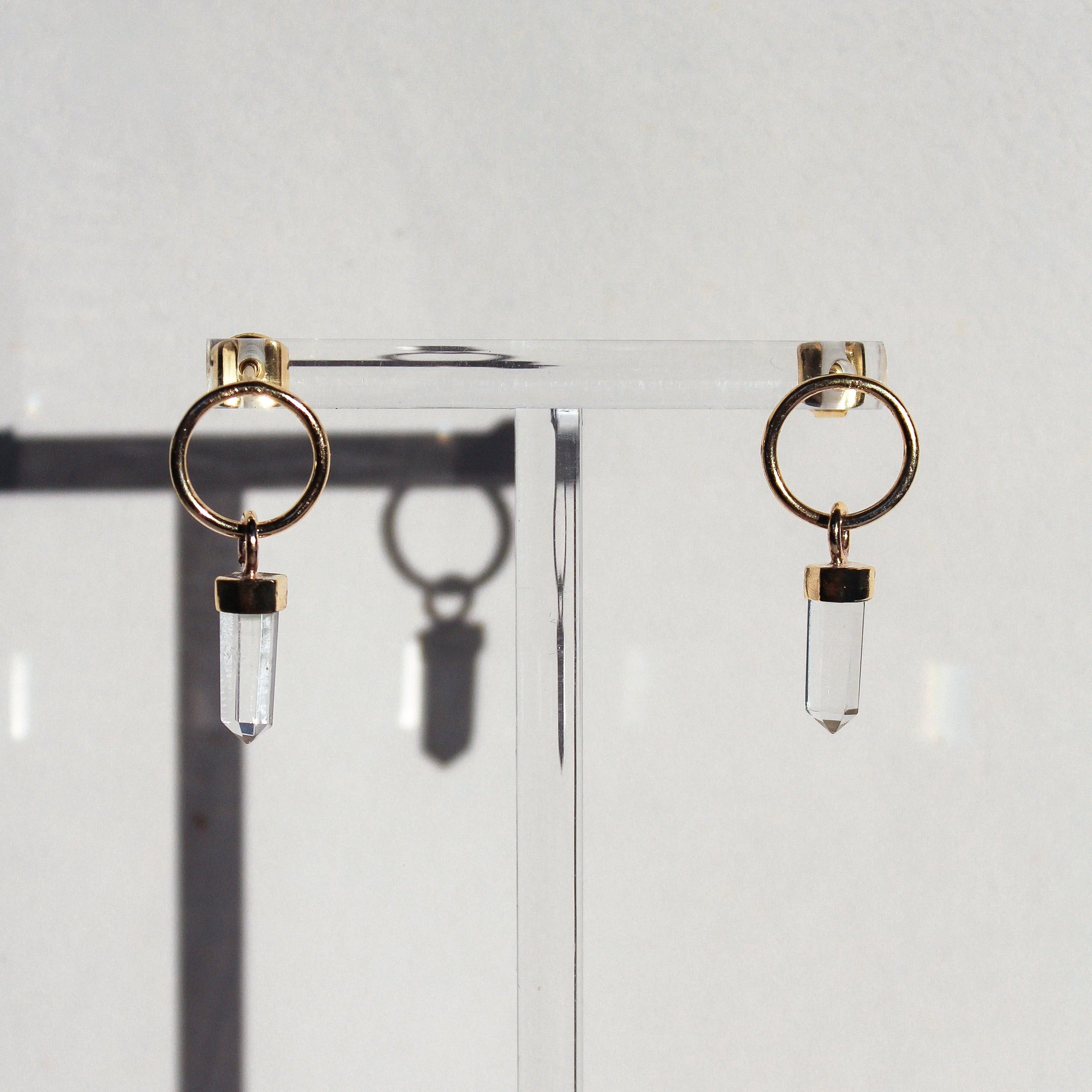 AURA EARRINGS - CRYSTAL QUARTZ (GOLD PLATED)