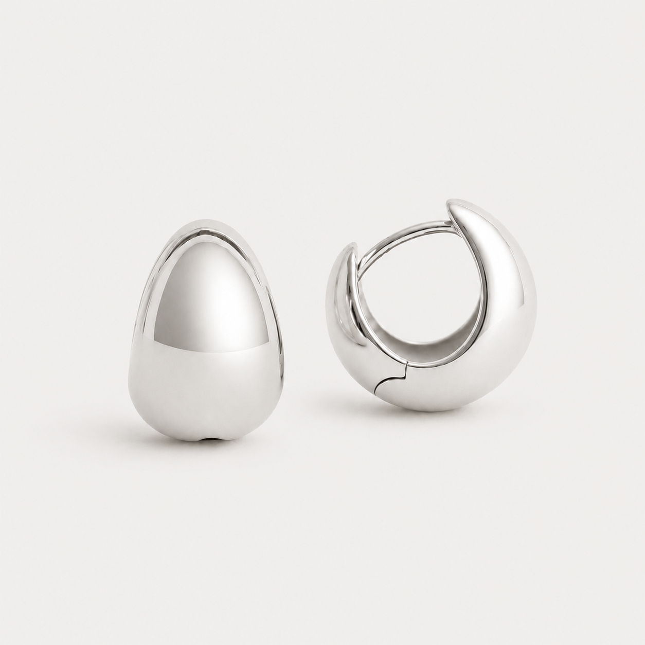 CHUNKY DROP HOOPS (SILVER)