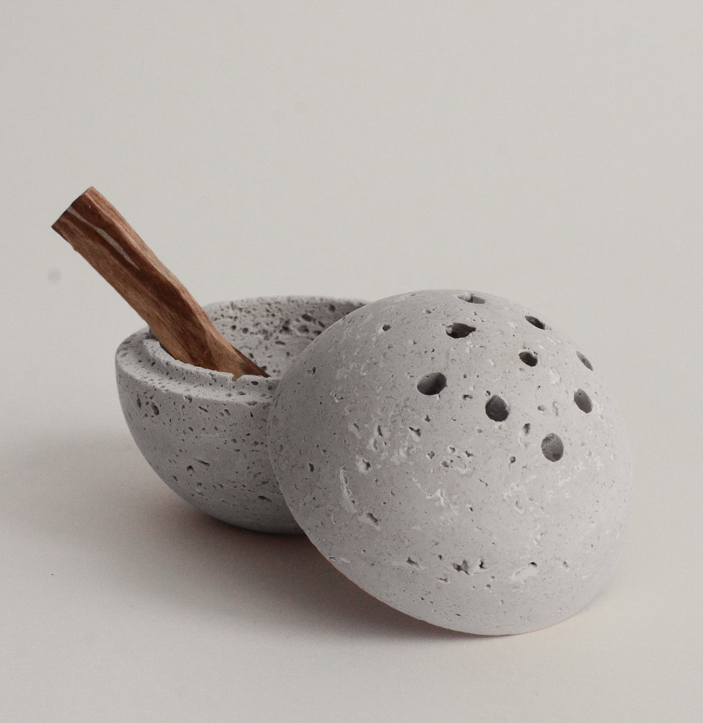 TRAVERTINE STONE INCENSE SPHERE