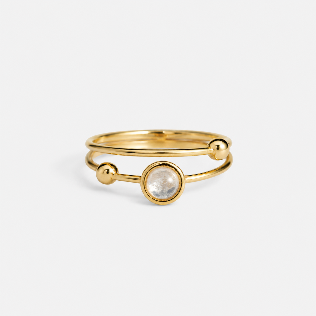 GALAXY THIN RING - MOONSTONE (GOLD PLATED)