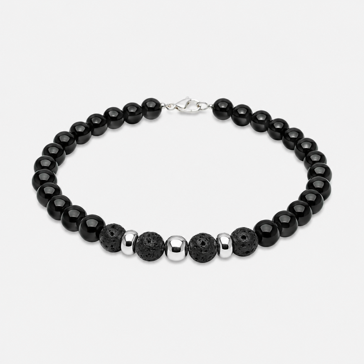 PROTECTION BRACELET II - OBSIDIAN & VOLCANIC ROCK